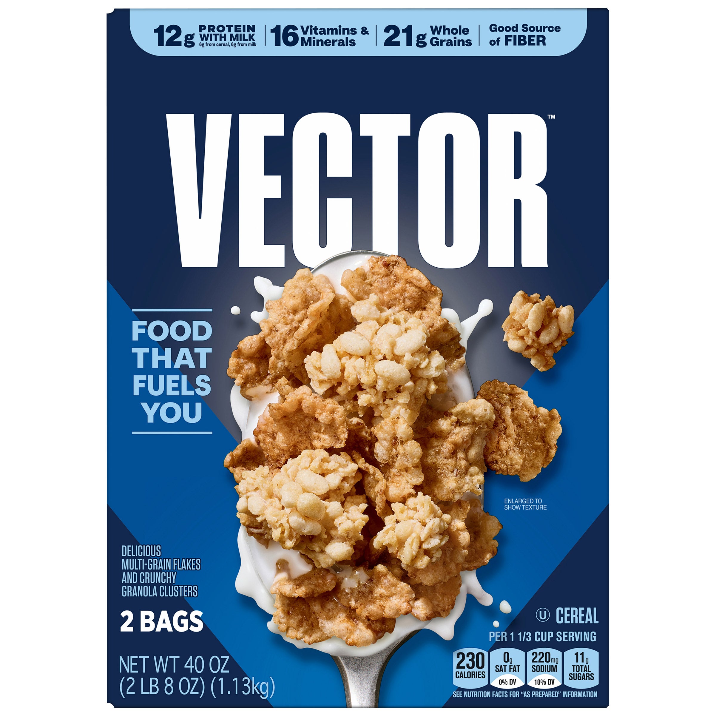 KELLOGG'S VECTOR CEREAL 40OZ (2.5 LBS) - Image 1