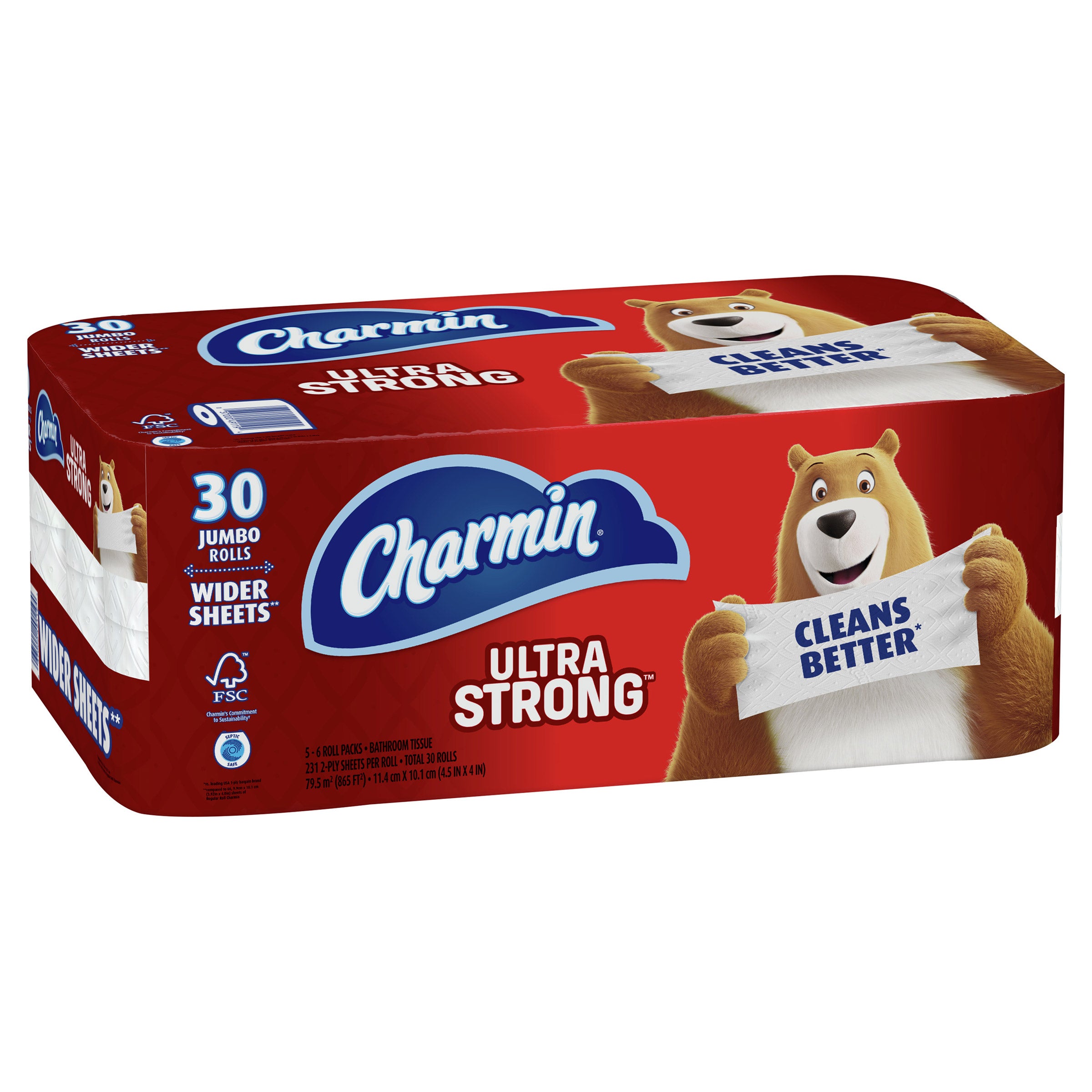 CHARMIN ULTRA STRONG 865 SQ FT 30 ROLLS / 231 SHEETS - Image 1