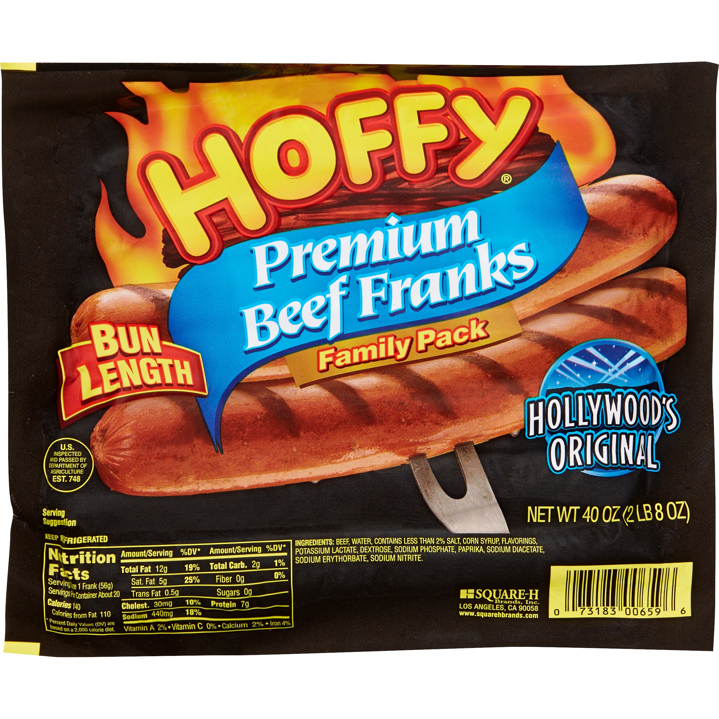 HOFFY BUN LENGTH BEEF FRANK 2.5 LBS