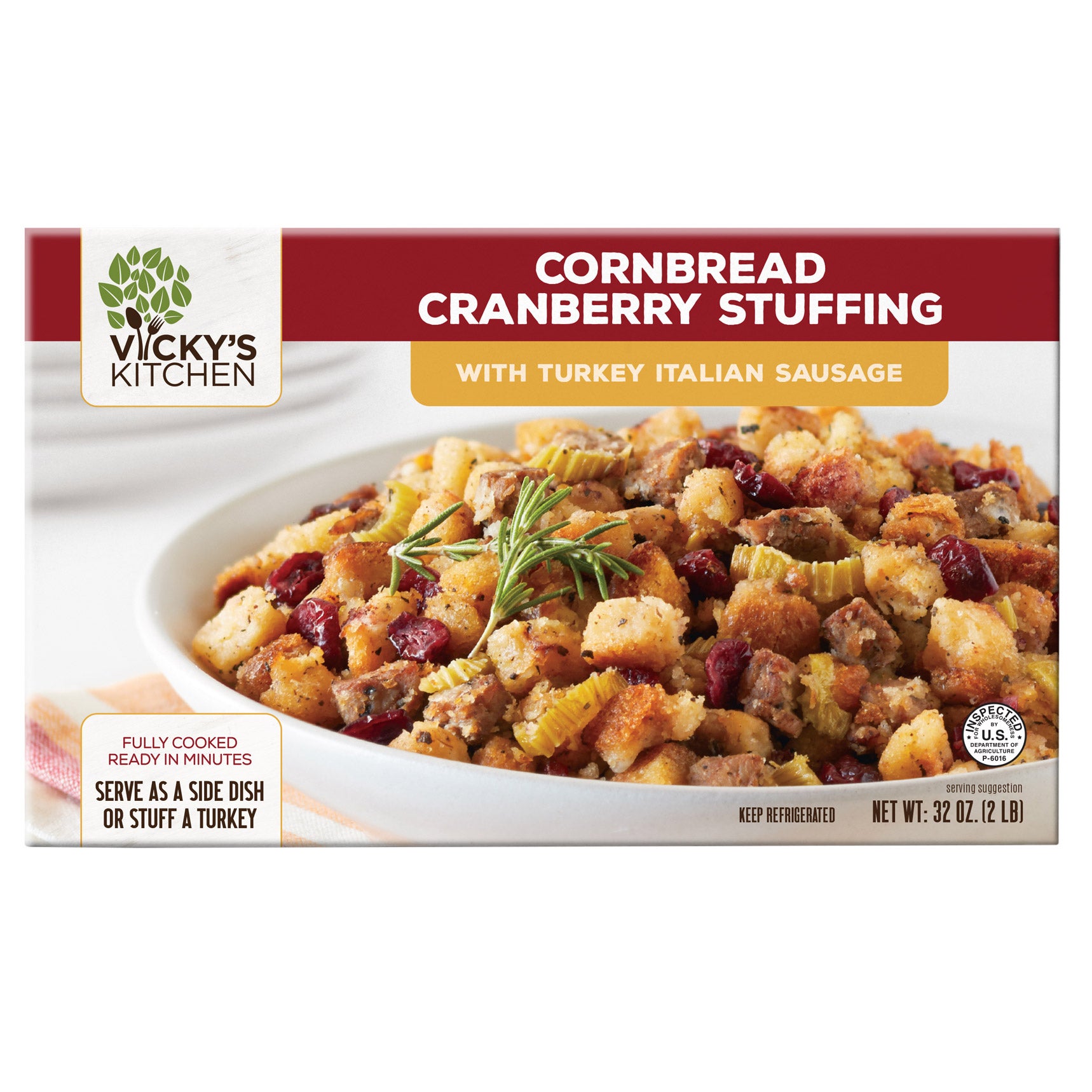 VICKY'S KITCHEN CORNBREAD TURKEY STUFF 32 OZ