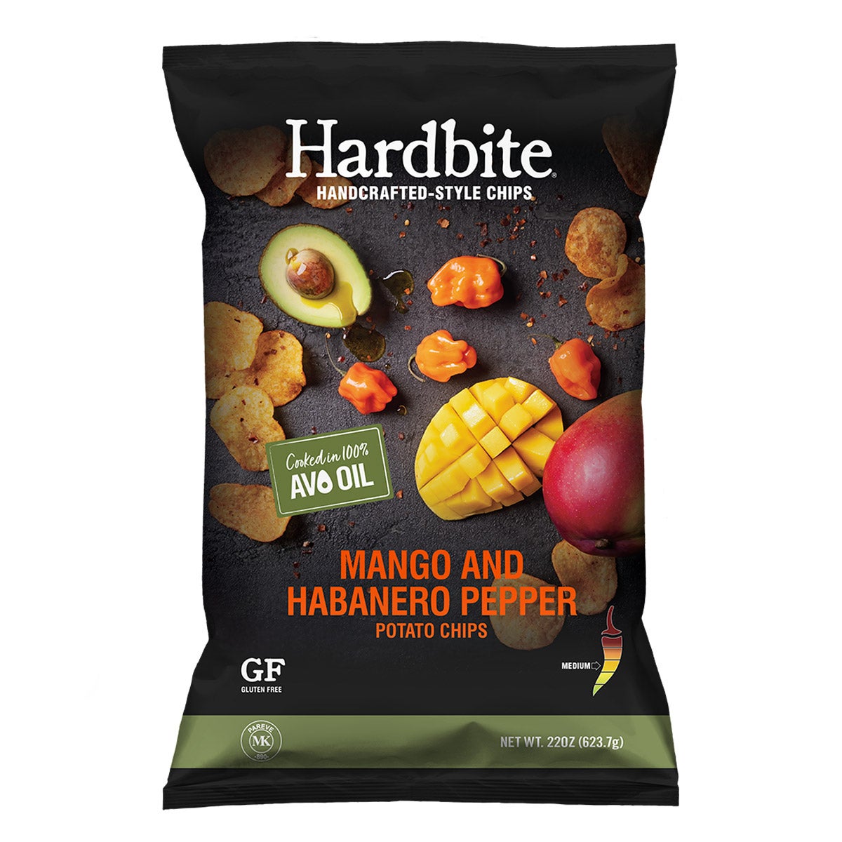 HARDBITE MANGO HABANERO CHIPS 22 OZ