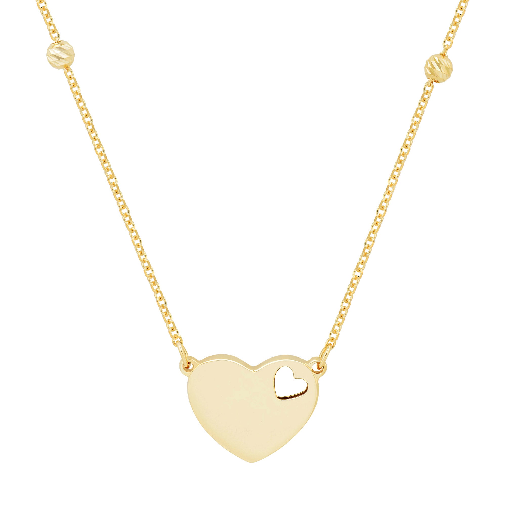 14KT YELLOW GOLD HEART CUT OUT NECKLACE 18¨ - Image 1