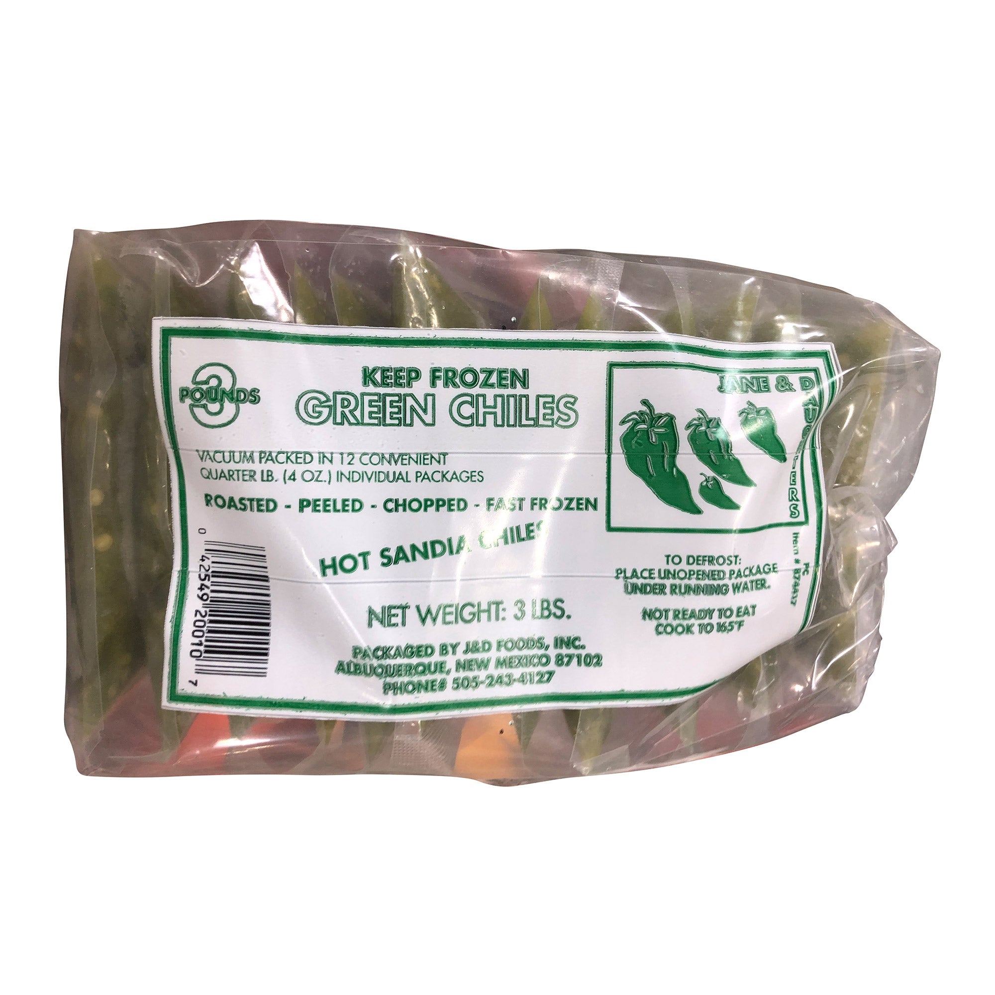 HOT SANDIA CHOPPED GREEN CHILE 12 / 4 OZ.