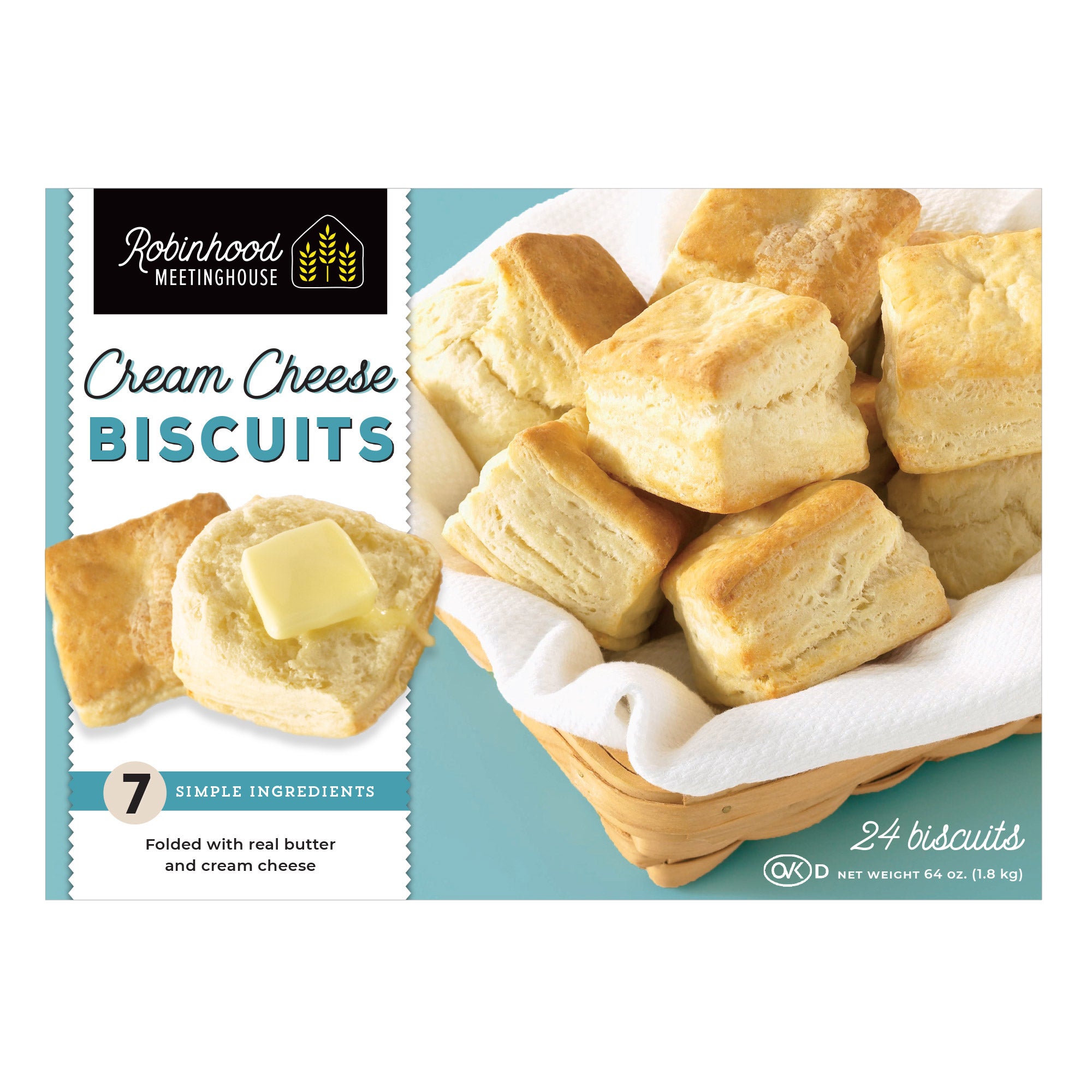 ROBINHOOD MEETINGHOUSE CREAM CHEESE BISCUITS 24 COUNT 64 OUNCES