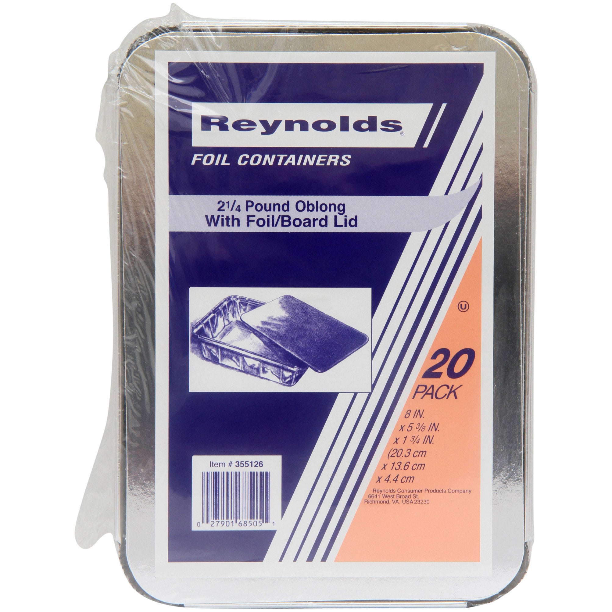 REYNOLDS 2 1/4 LB OBLONG PANS 20 COUNT