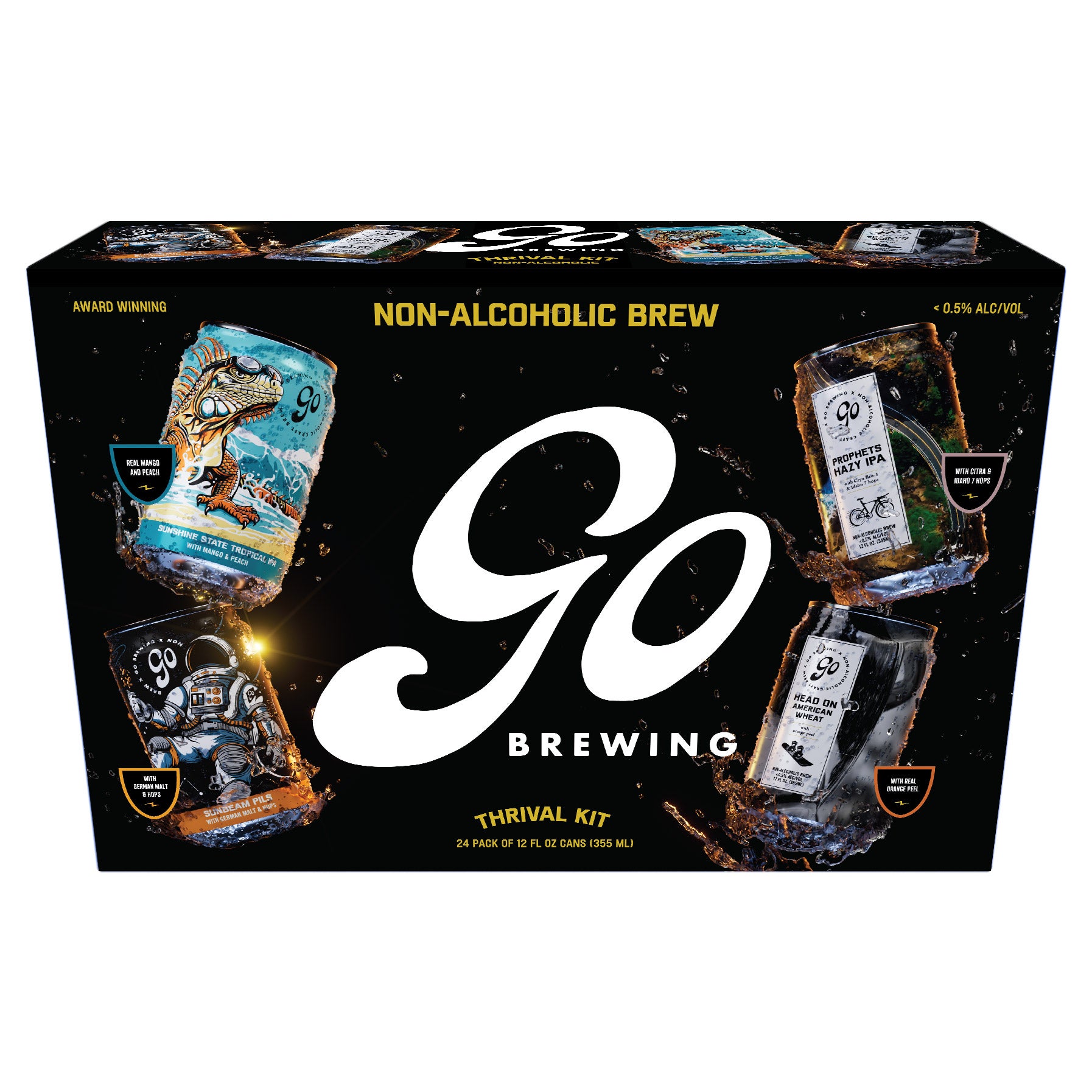 GO BREWING THRIVAL NON-ALCOHLIC 24/12 OUNCE CANS