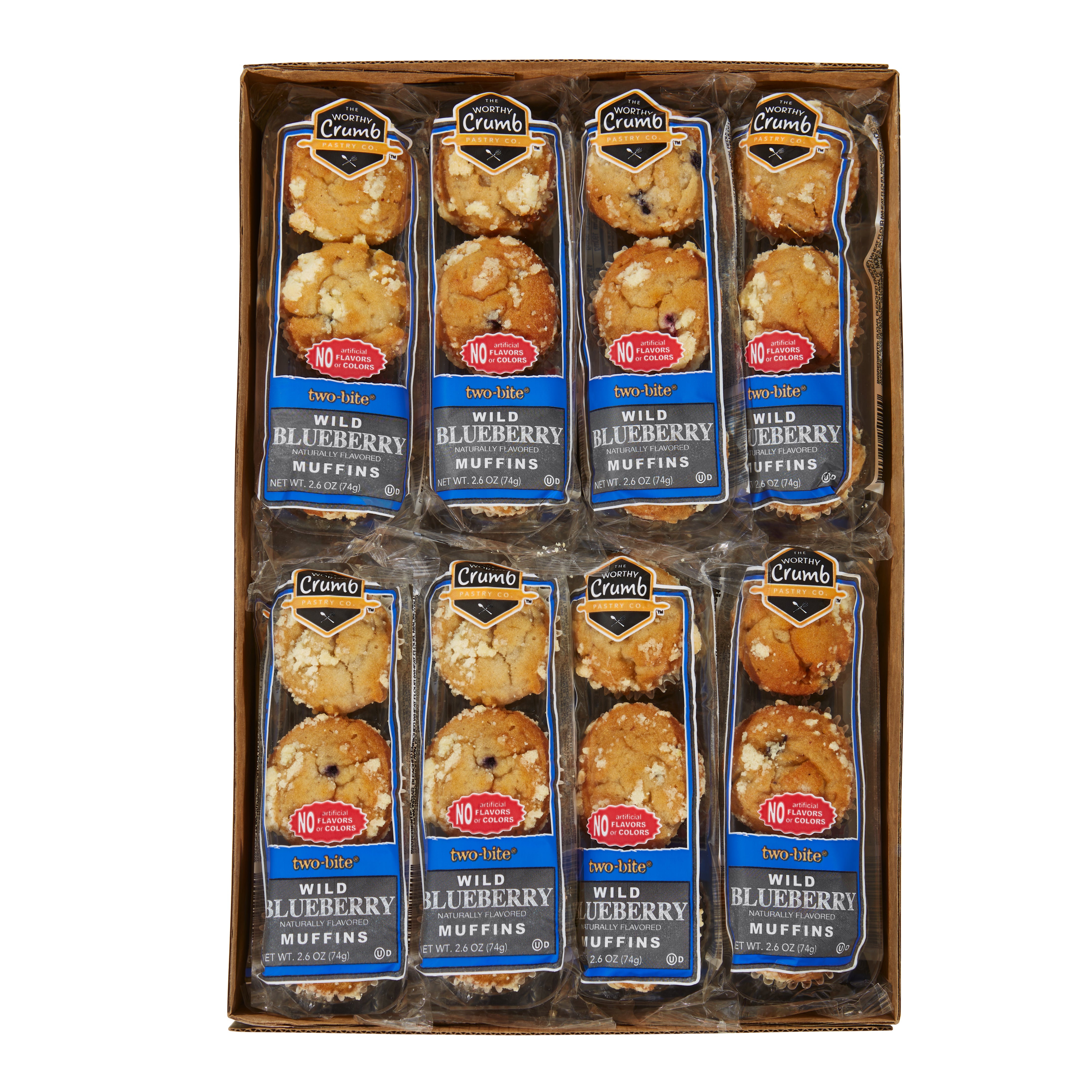 THE WORTHY CRUMB MINI BLUEBERRY MUFFIN 16/2.6 OZ
