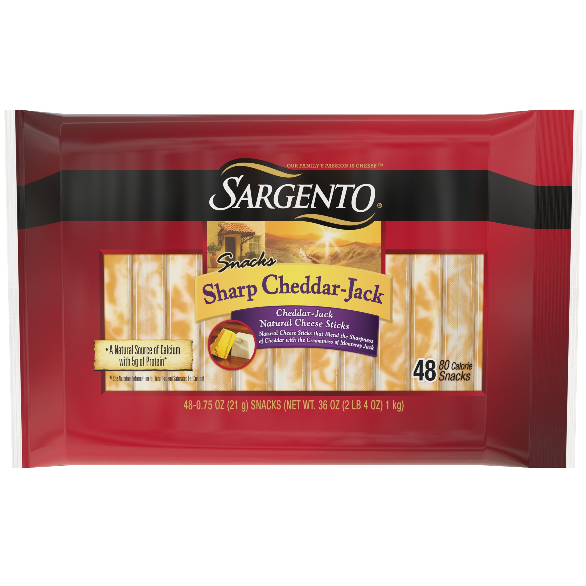 SARGENTO SHARP CHEDDAR JACK 48/0.75 OUNCE STICKS
