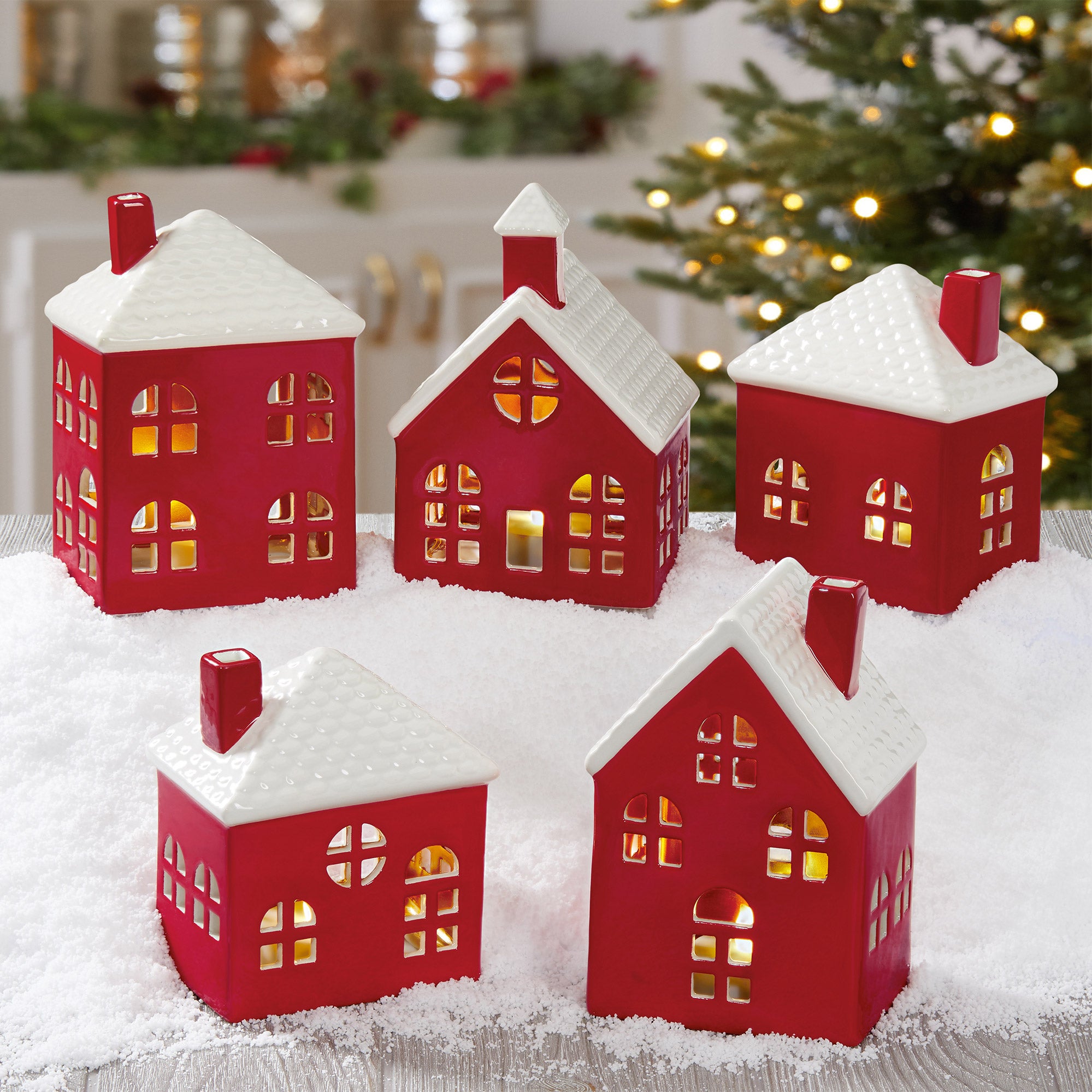 CERAMIC VILLAGE SET OF 5 - Image 1