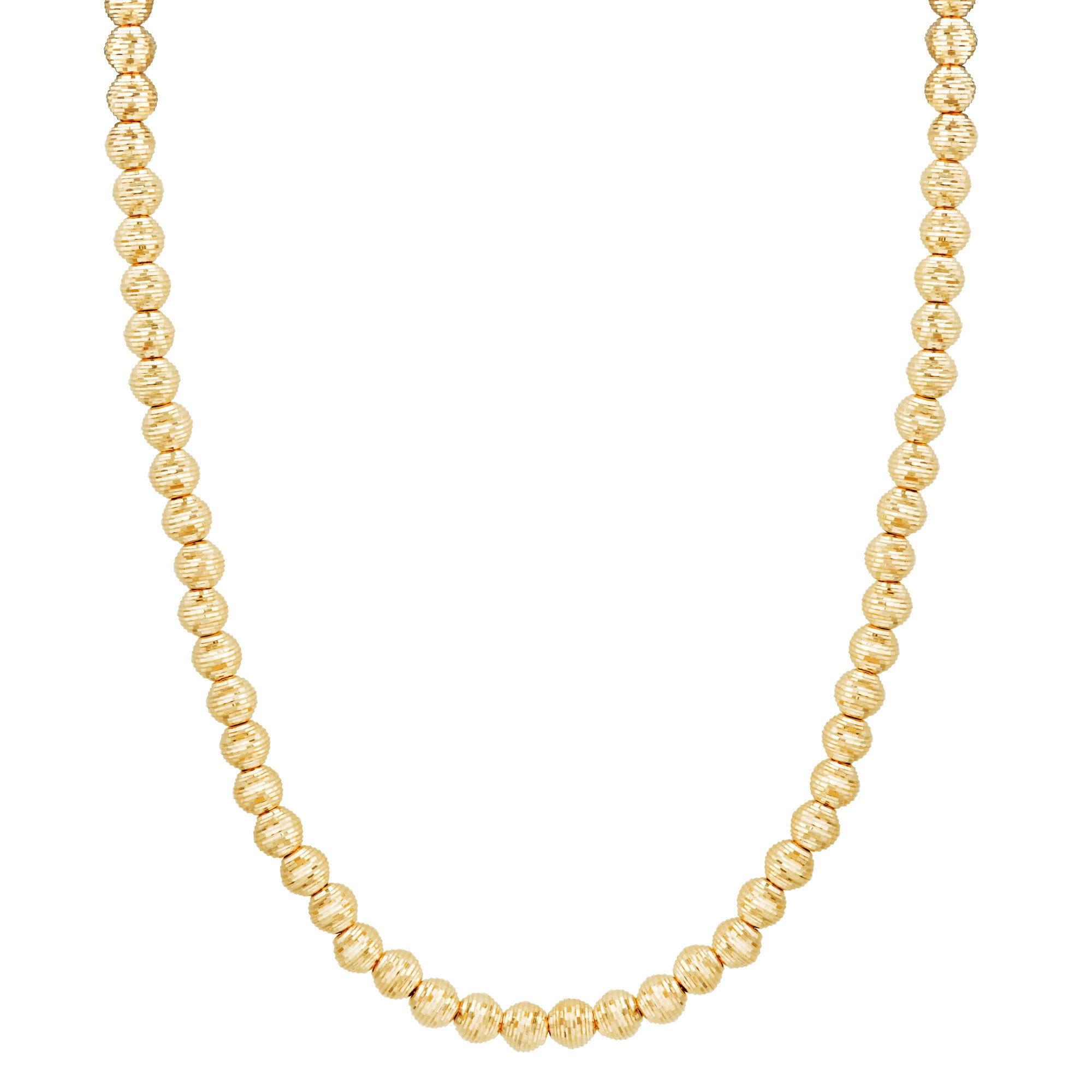 14KT YELLOW GOLD BEAD NECKLACE 18¨ MADE IN ITALY - Image 1