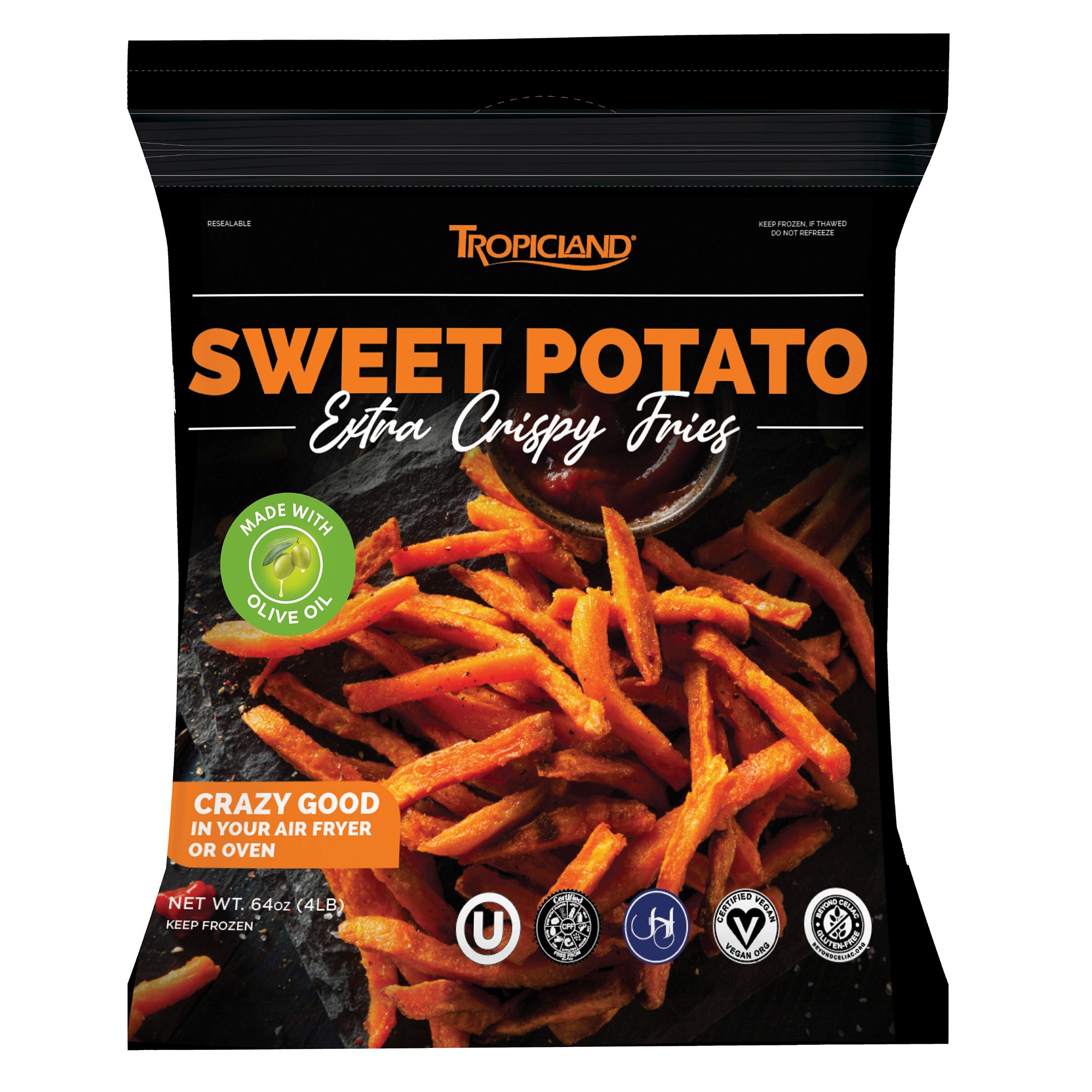 TROPICLAND SWEET POTATO FRIES W/ OLIVE OIL 4LBS - Image 1