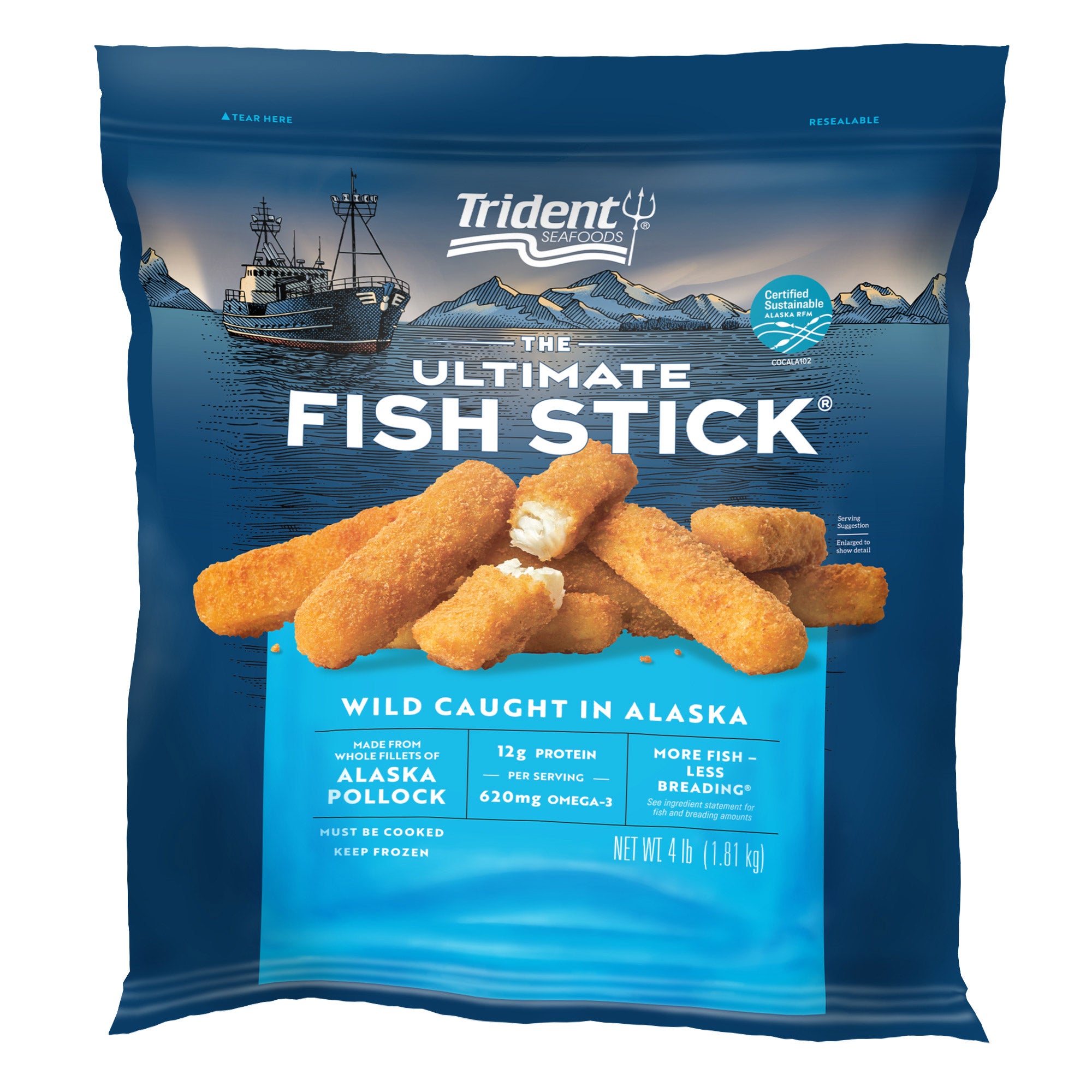 TRIDENT PANKO BREADED WILD ALASKAN FISH STCK 64 OZ - Image 1