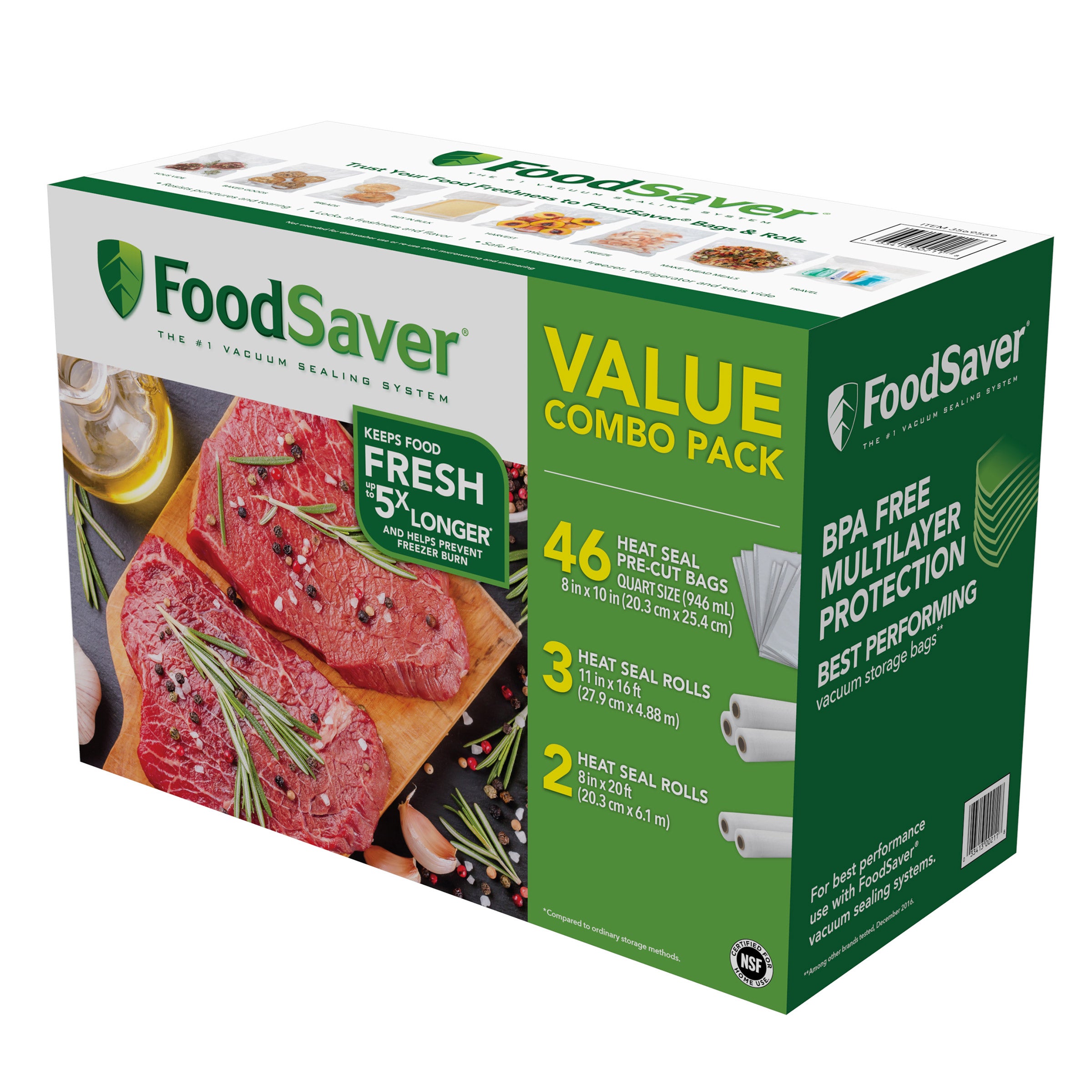 FOODSAVER BAG COMBO ROLLS & PRECUT BAGS