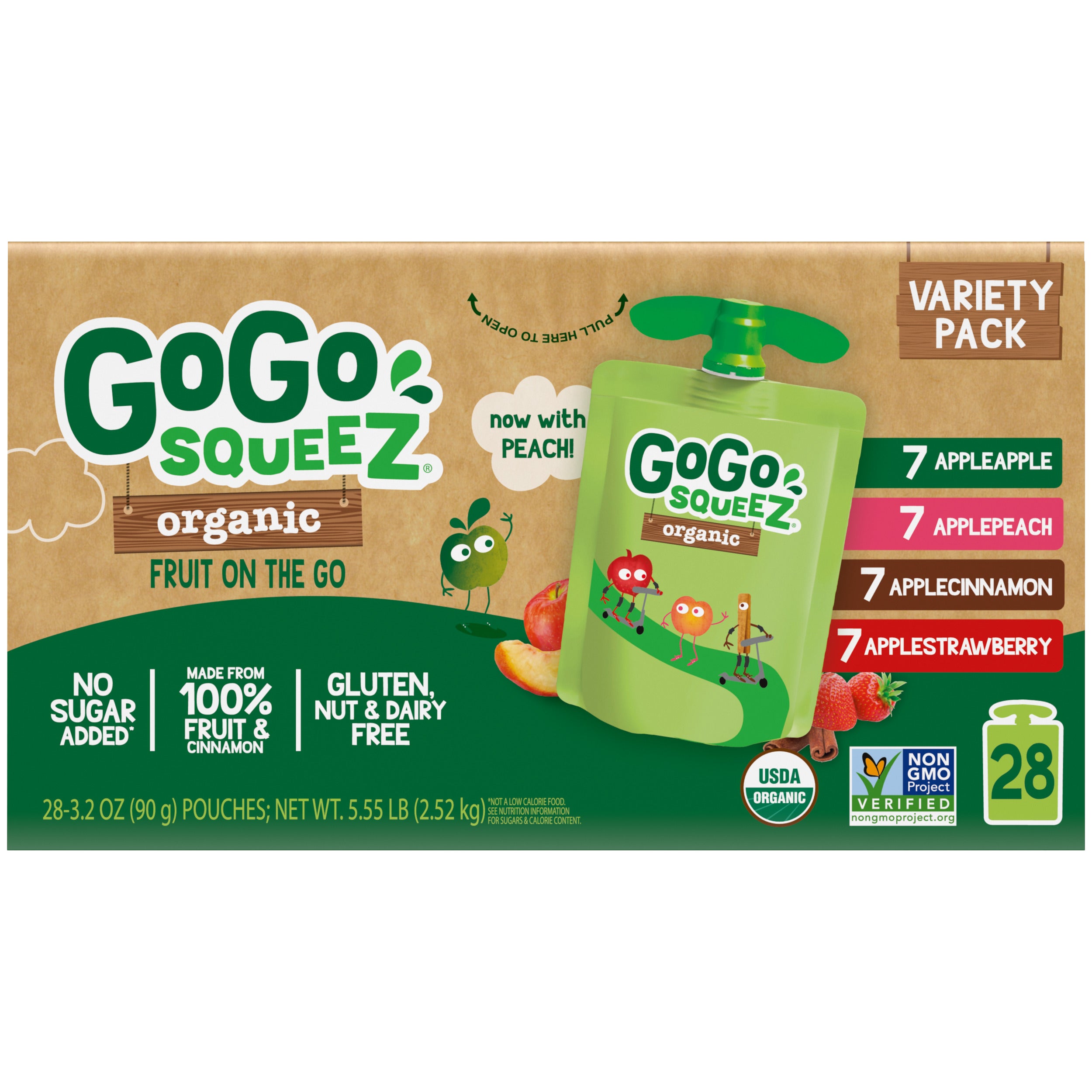 GO GO SQUEEZ ORG APPLESAUCE VARIETY 28/3.2 OUNCE POUCHES - Image 1