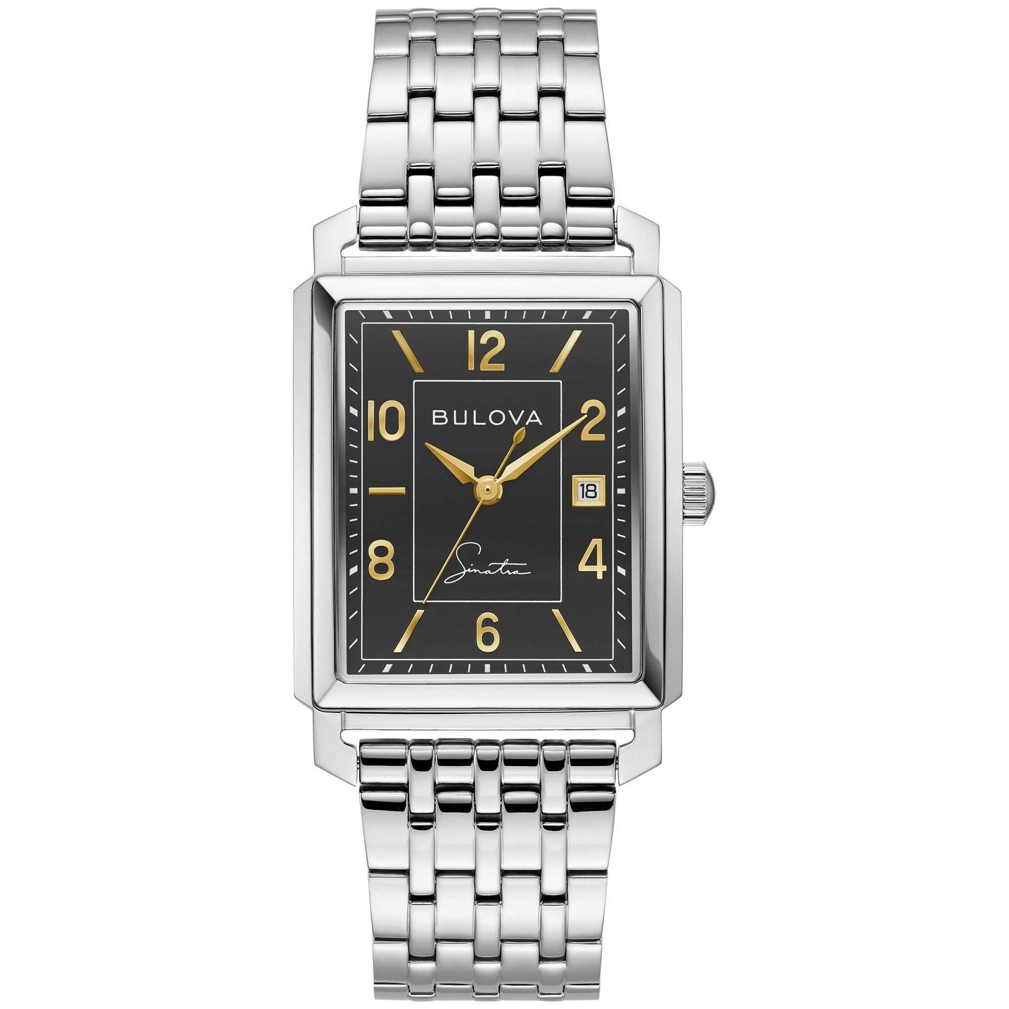 BULOVA FRANK SINATRA BLACK DIAL QUARTZ MENS WATCH - Image 1
