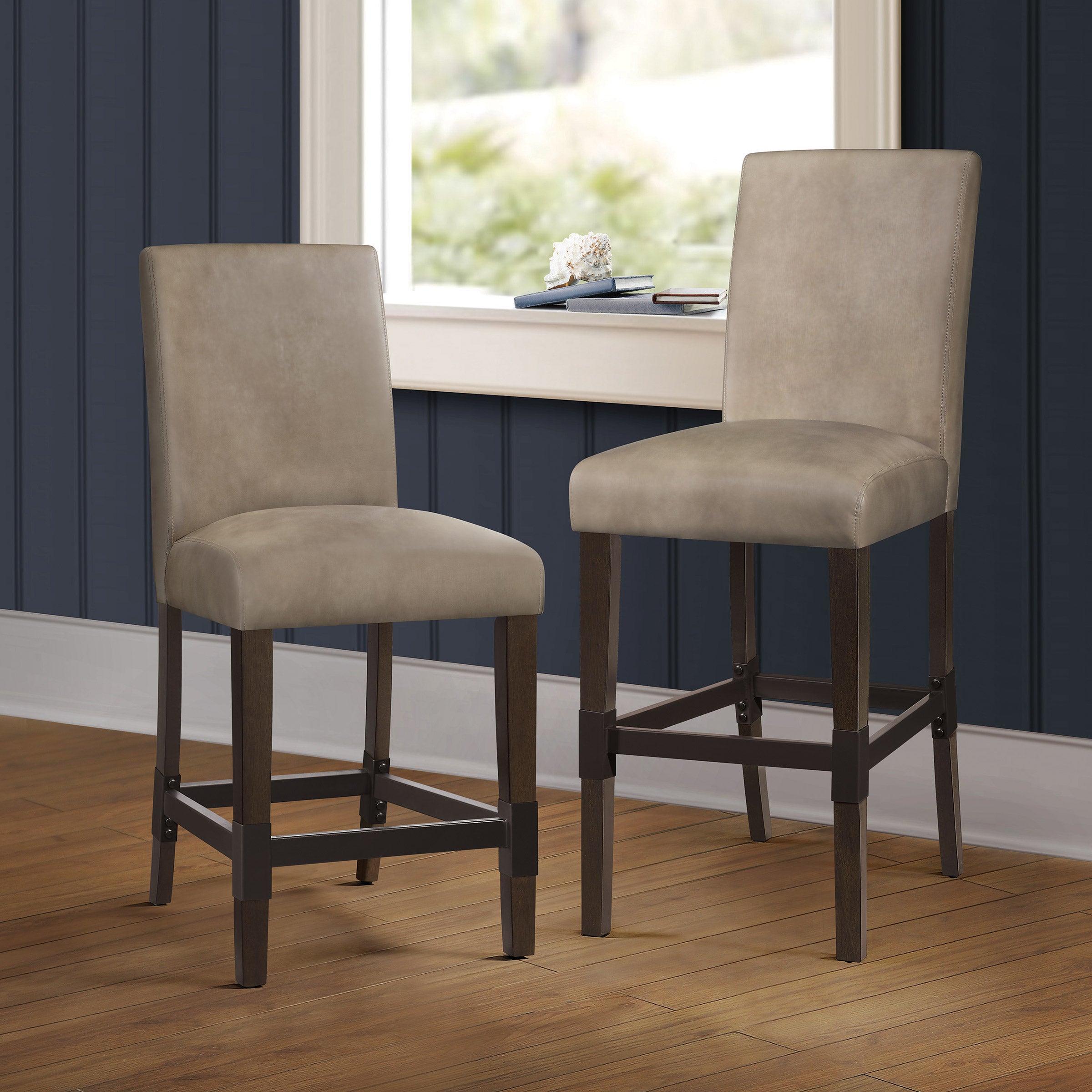 BAYSIDE FURNISHINGS 2-IN-1 DUAL HEIGHT BARSTOOL - Image 1