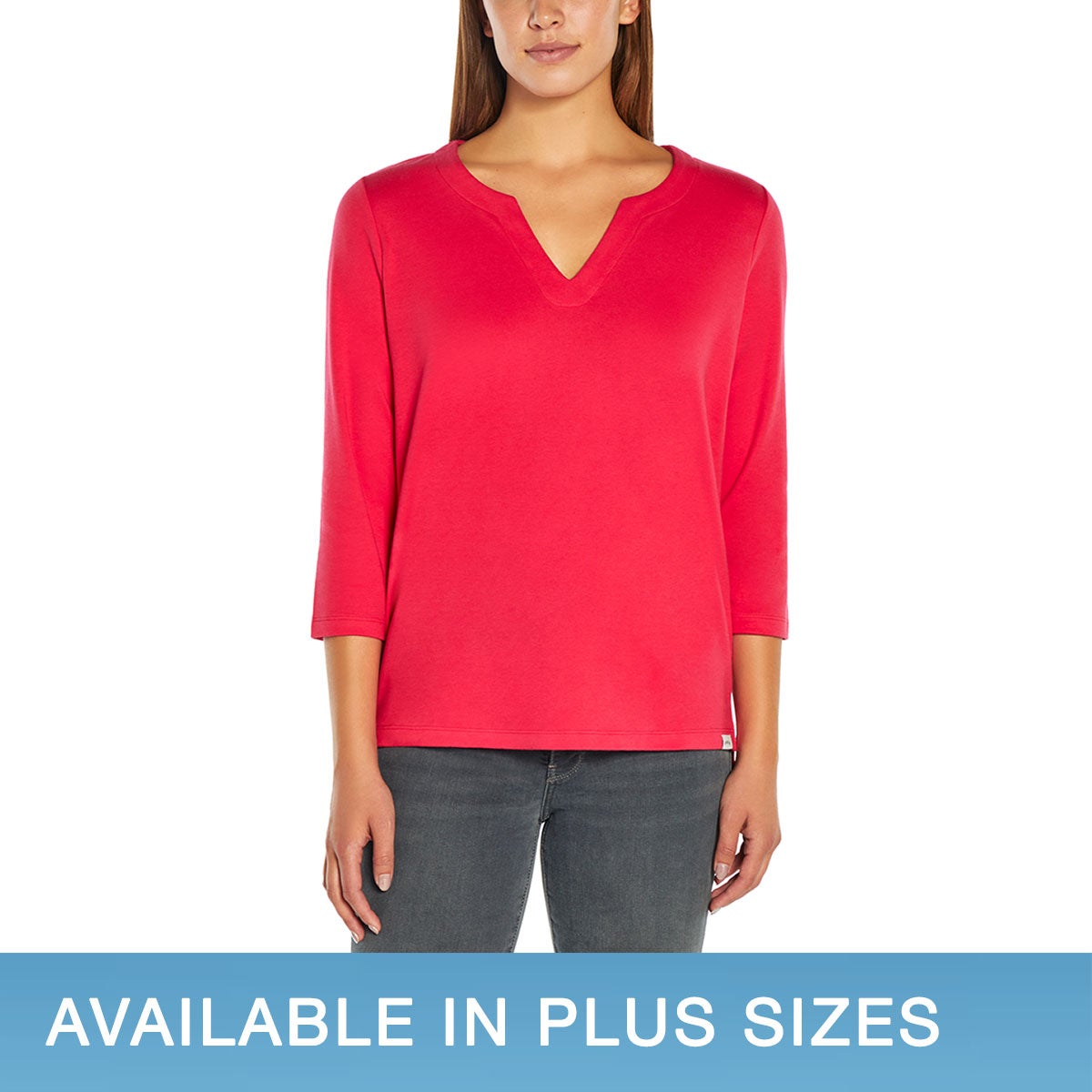 ORVIS LADIES' 3/4 SLEEVE PIMA TEE - Image 1