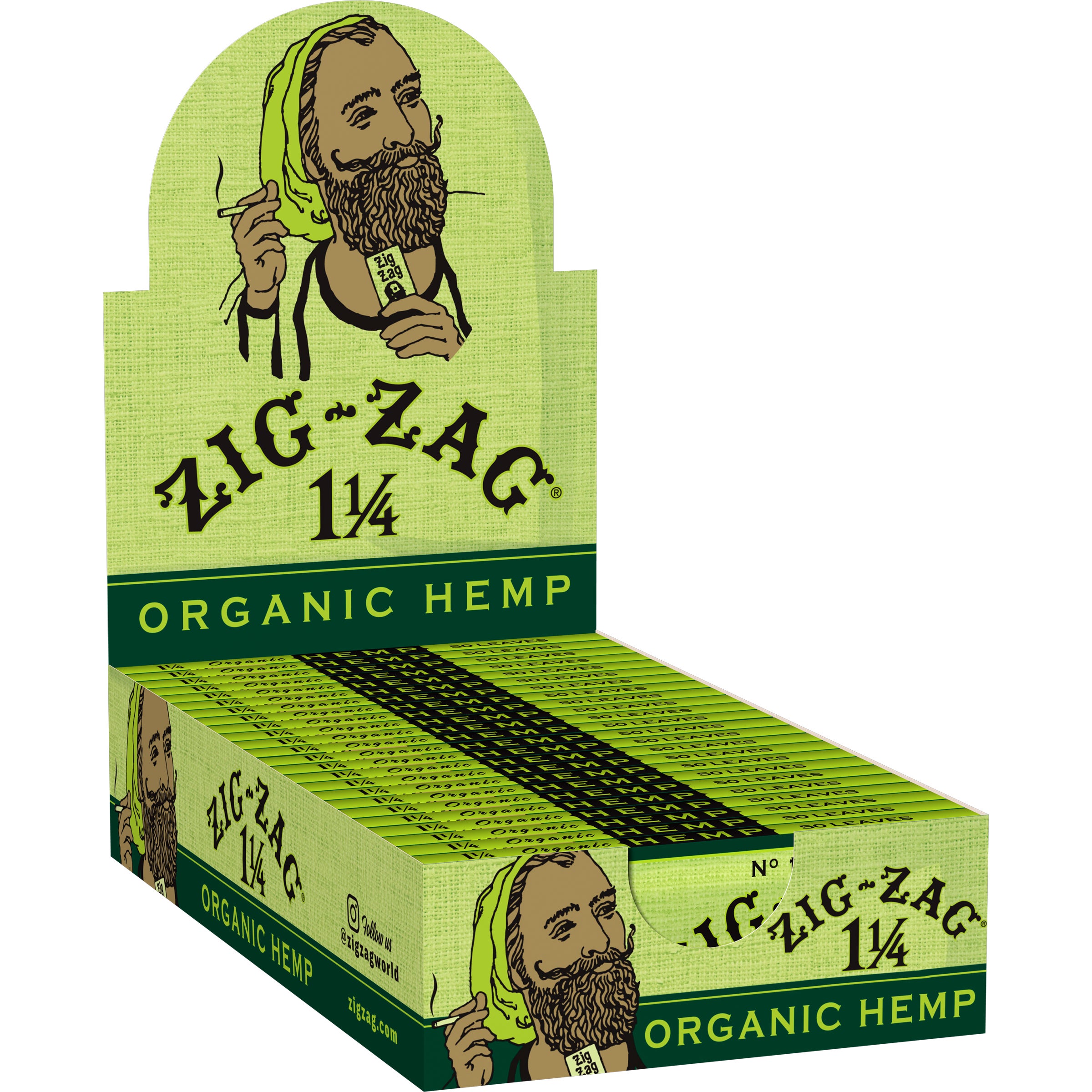 ZIG ZAG 1 1/4 ORGANIC HEMP CIG PAPER 24 BOOKLET CARTON