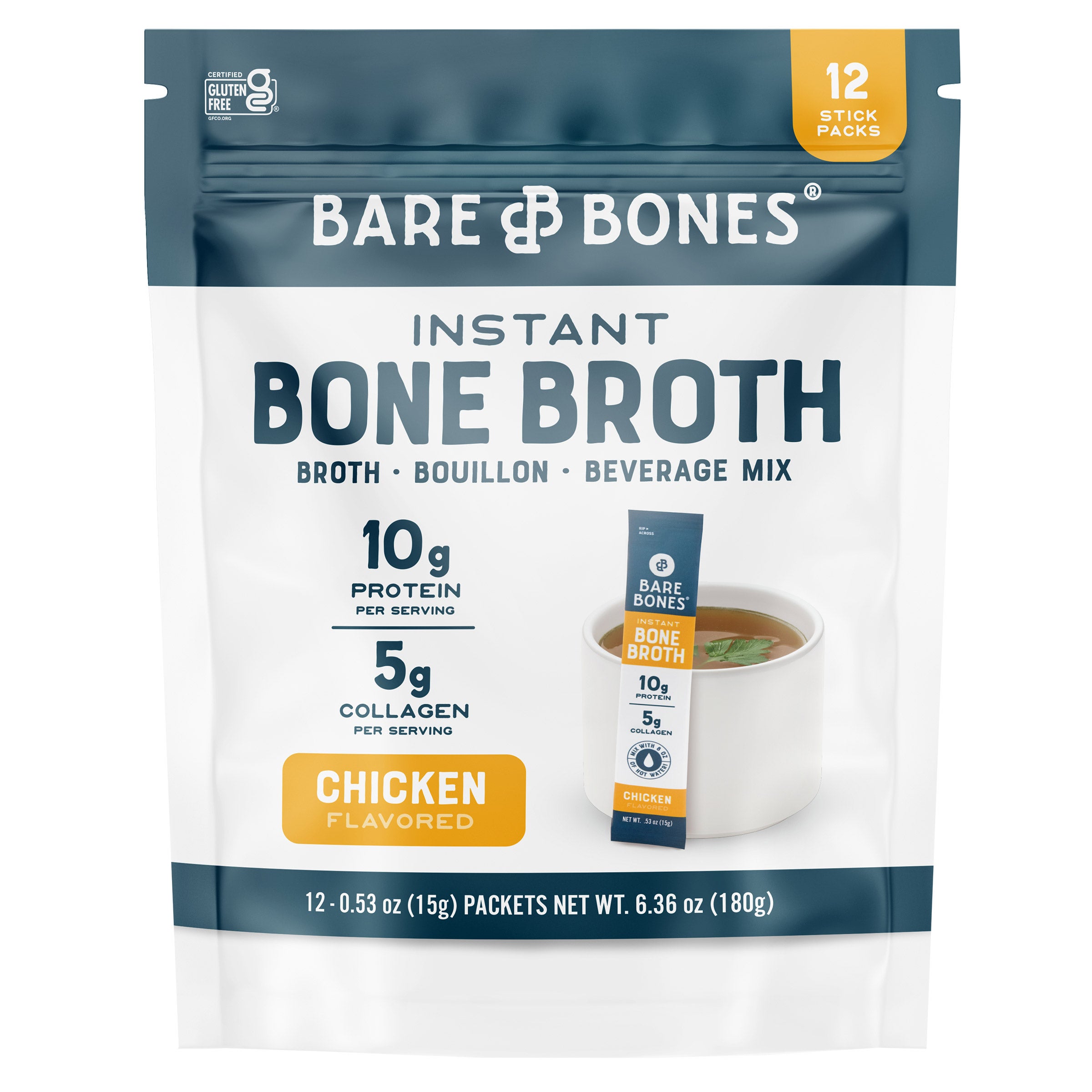 BARE BONES CHICKEN BONE BROTH STICKS 12/0.53 OZ - Image 1
