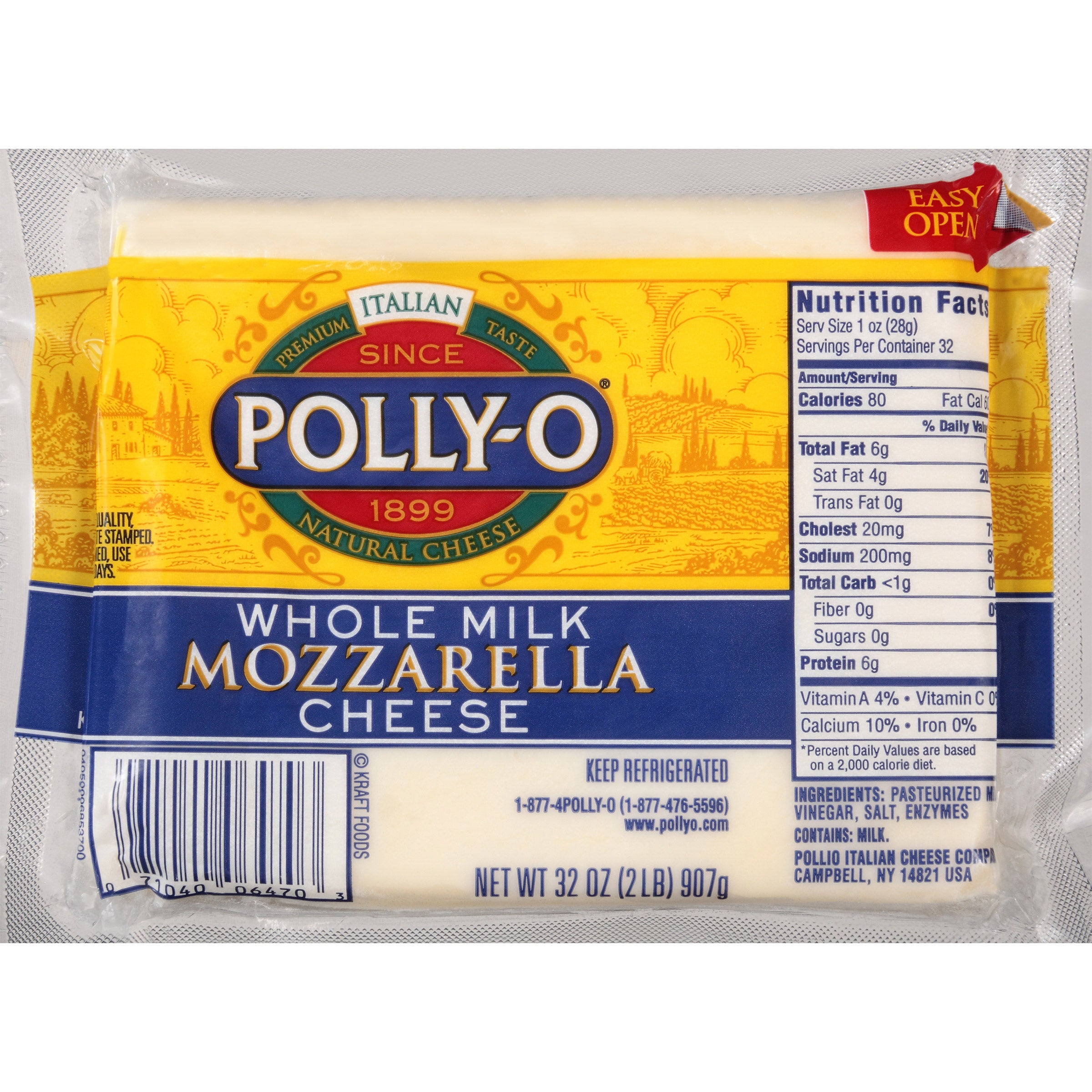 POLLY-O WHOLE MILK MOZZARELLA 32 OZ (2 LBS)