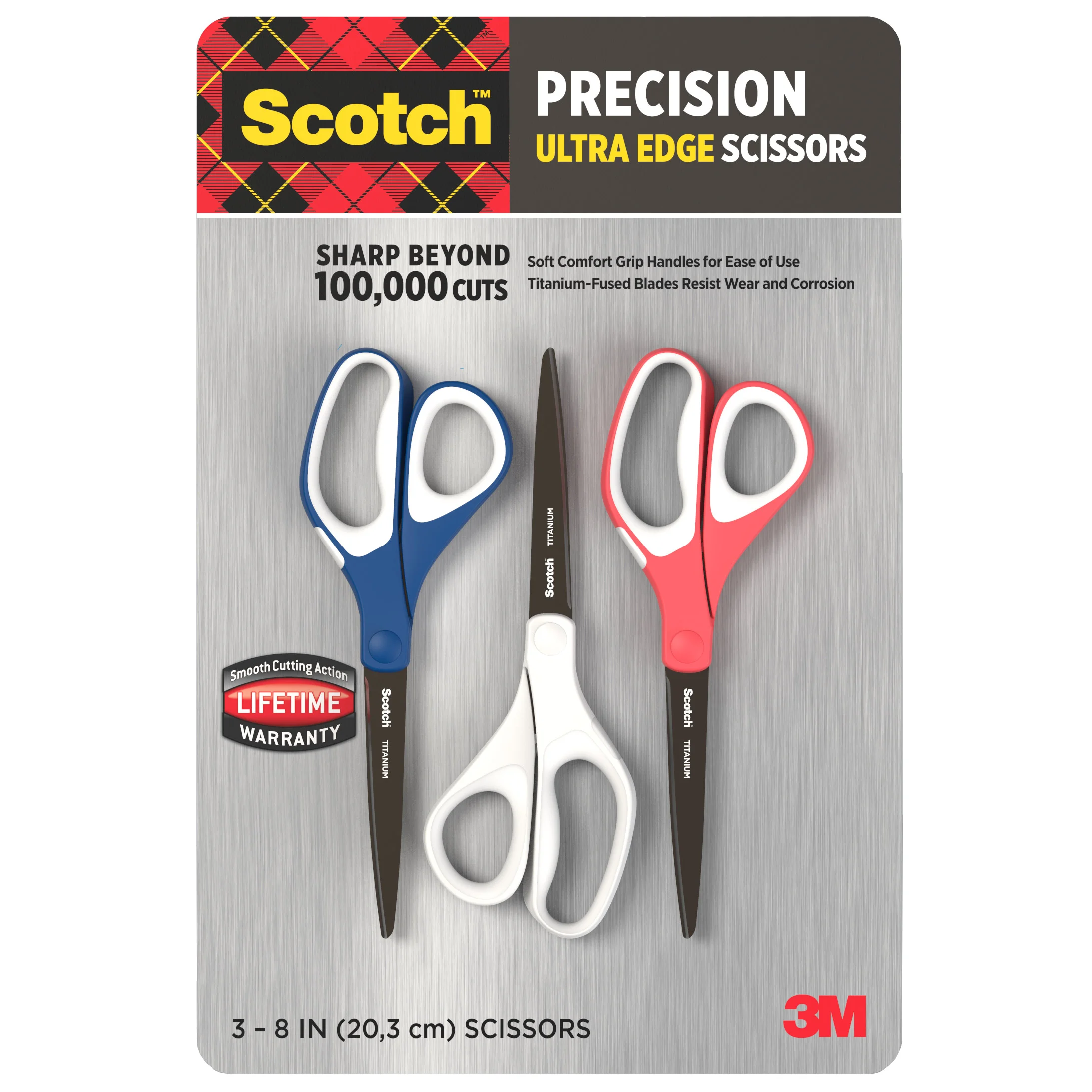 3M SCOTCH PRECISION ULTRA EDGE 8¨ SCISSOR 3PK - Image 1