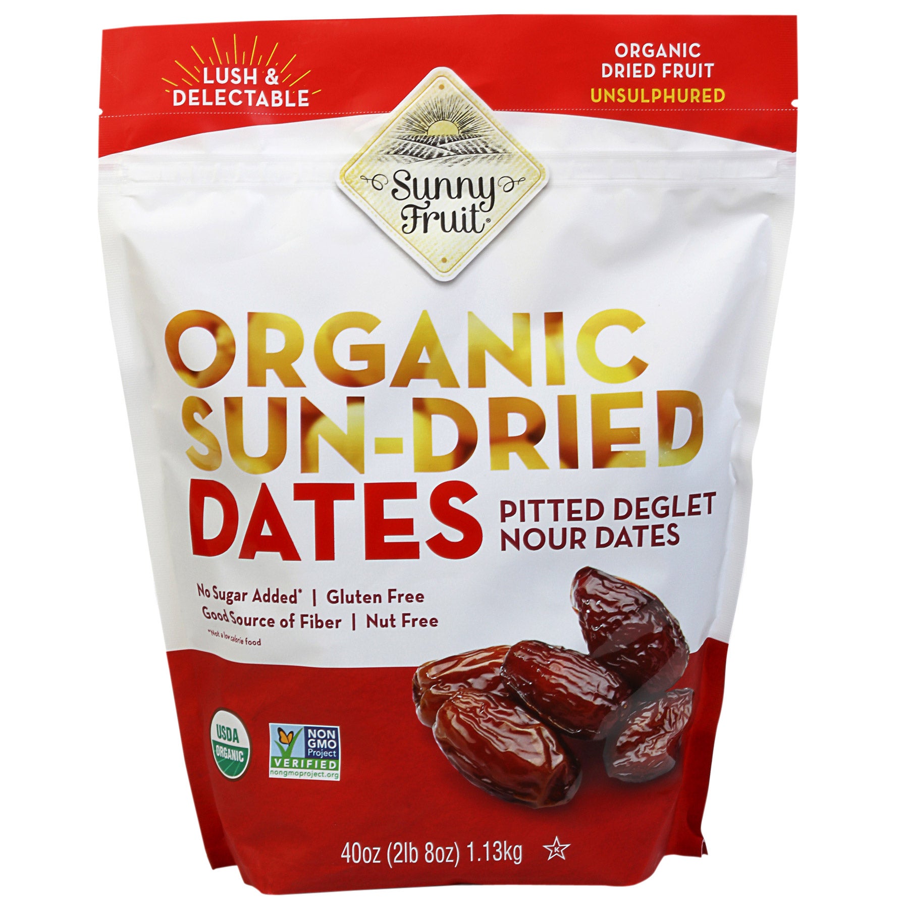 SUNNY FRUIT ORGANIC PITTED DATES 40 OZ (2.5 LBS)