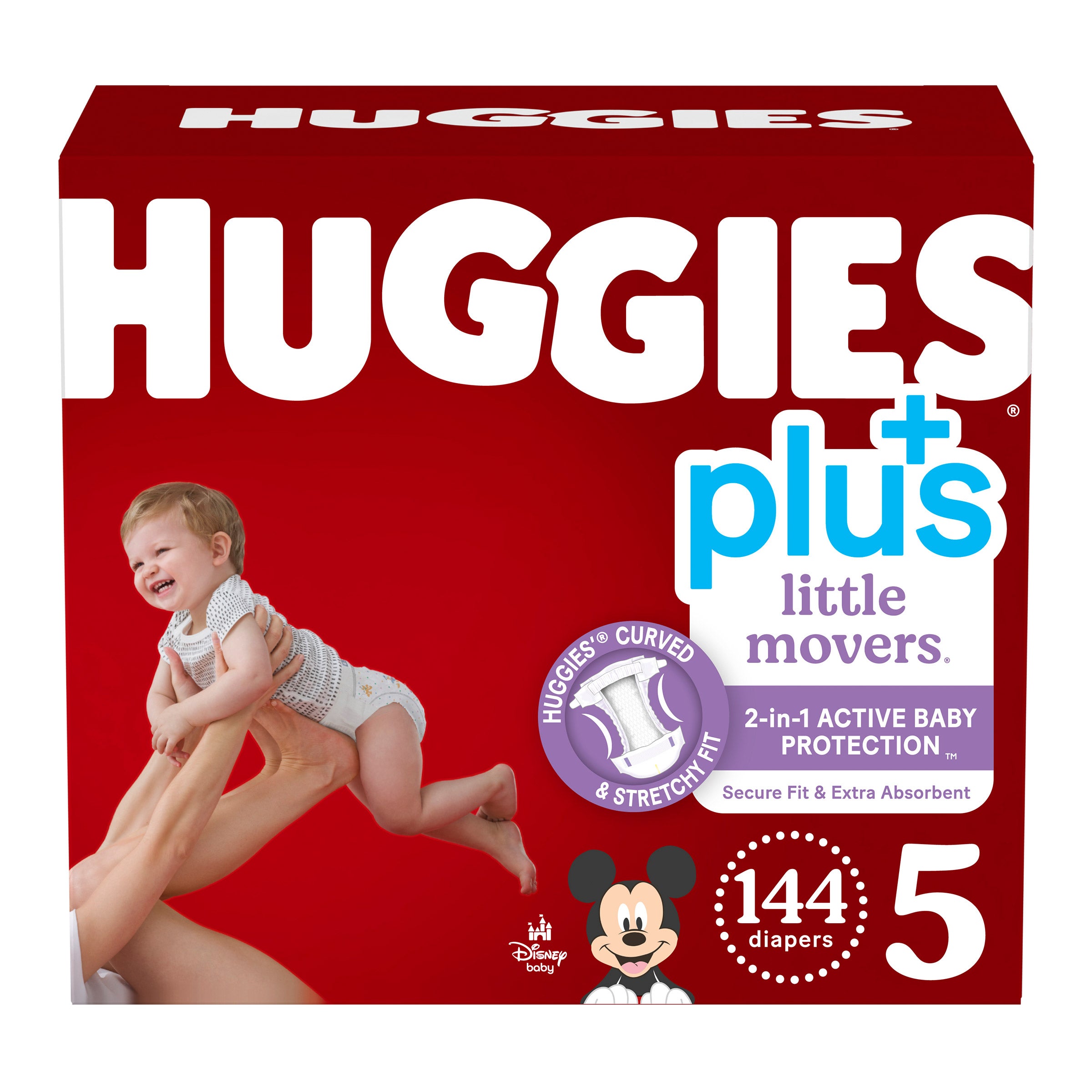 HUGGIES LITTLE MOVERS PLUS SIZE 5 - 144 COUNT - Image 1