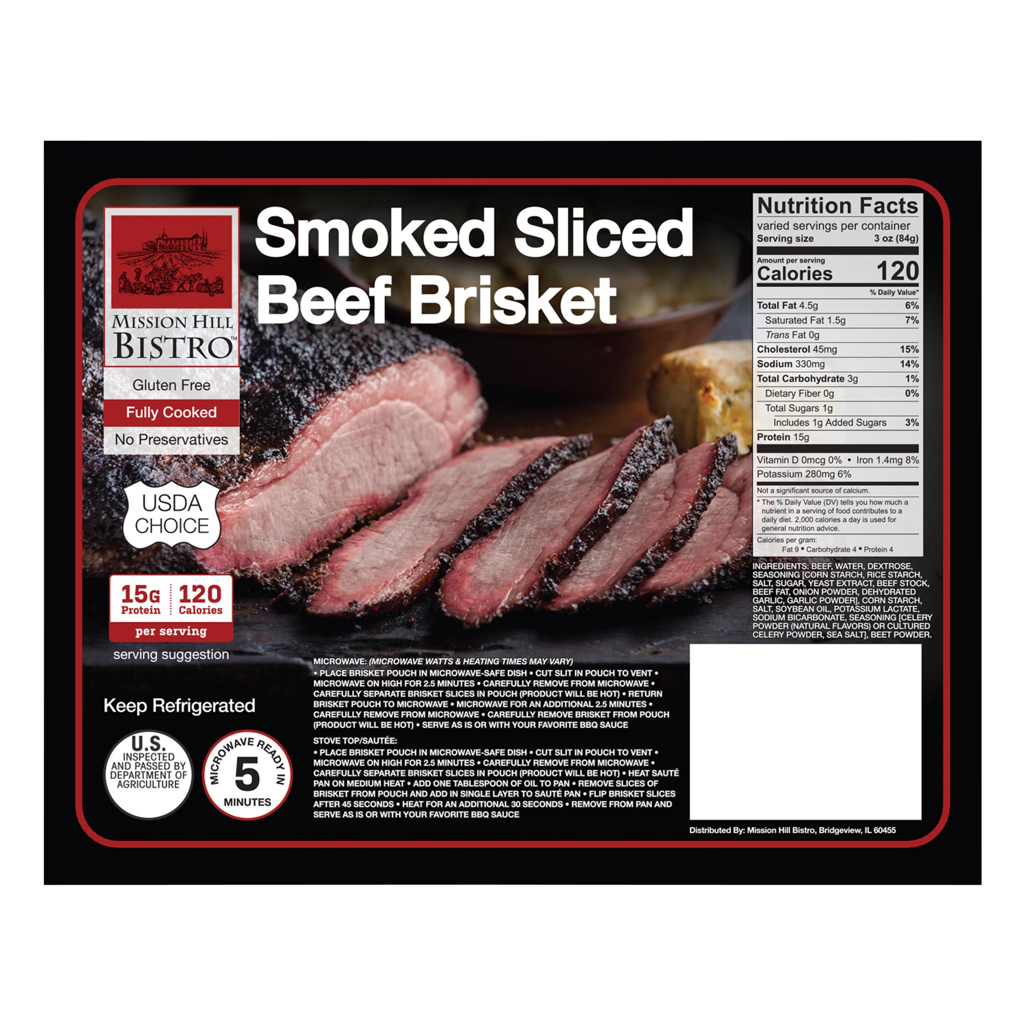 MISSION HILL BISTRO SLICED BEEF BRISKET PRICE PER POUND
