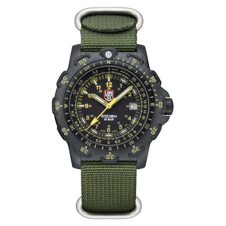 LUMINOX RECON POINT GREEN NYLON STRAP MEN'S QUARTZ WATCH