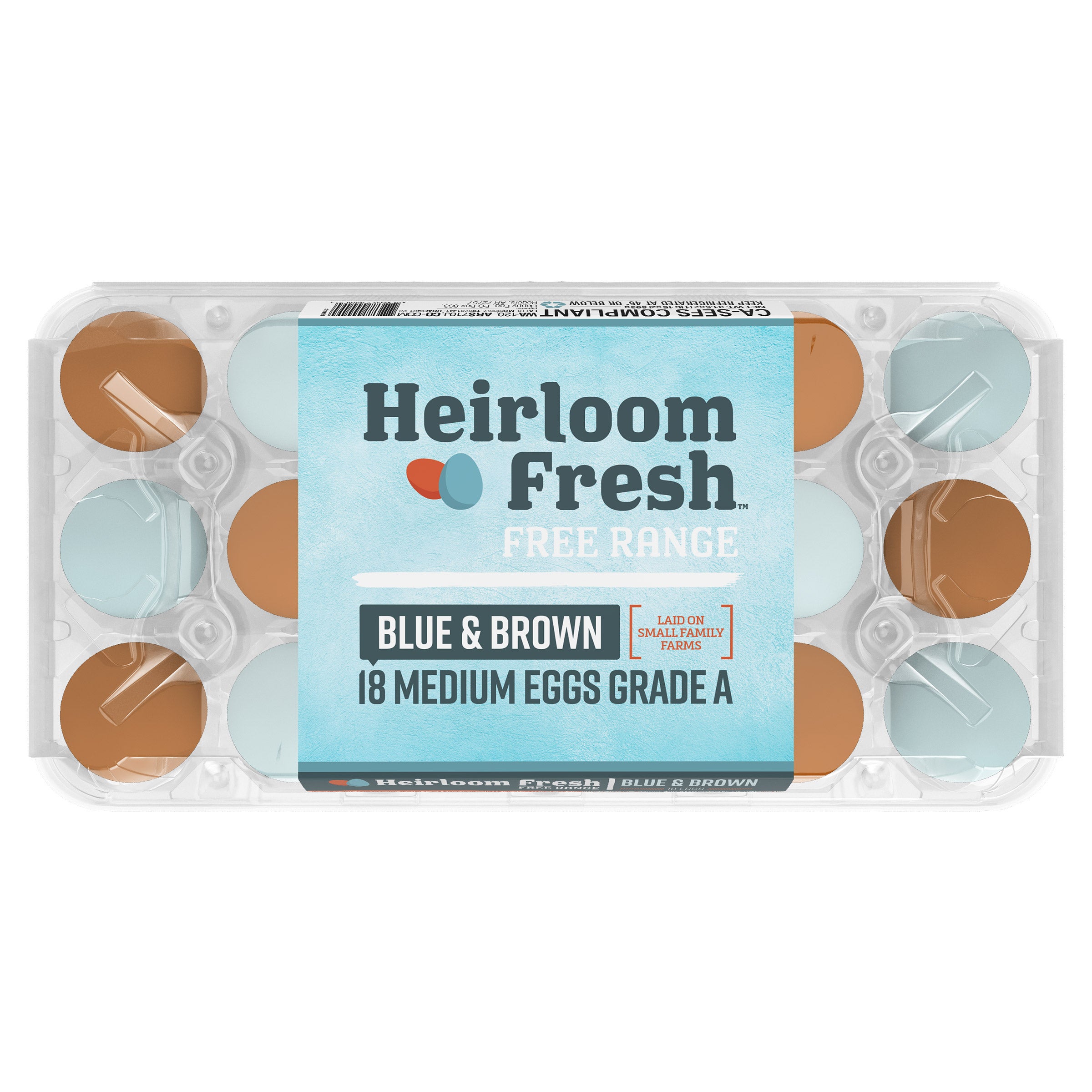 HEIRLOOM FRESH MEDIUM FREE RANGE EGG 18CT USDA GRADE A - Image 1