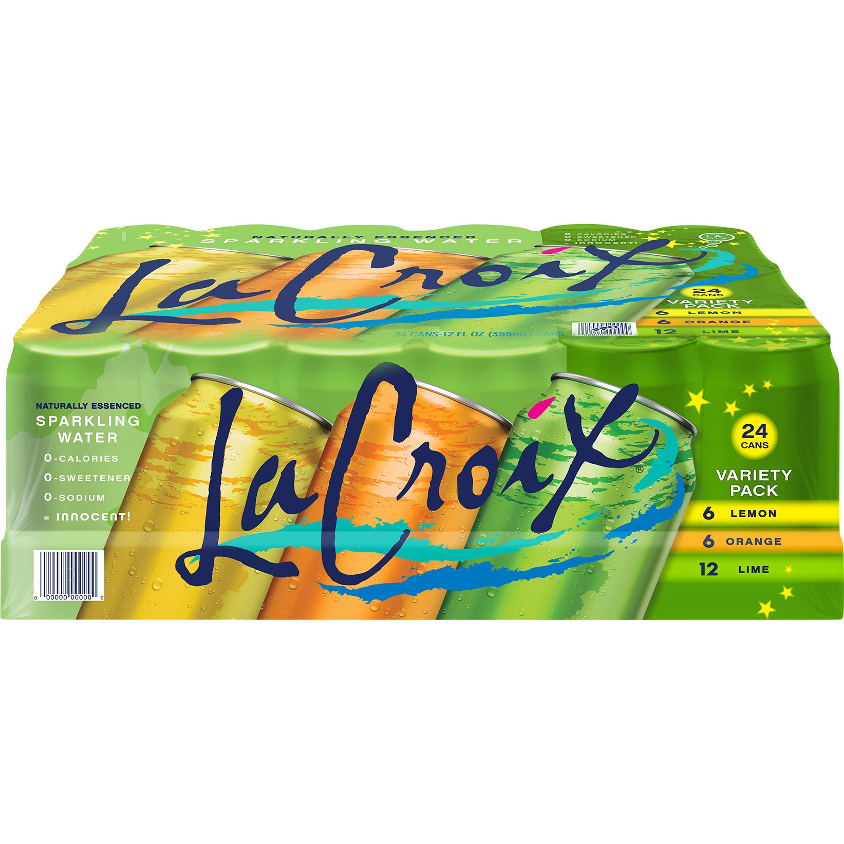 LA CROIX SPARKLING LIME/LEMON/ORANGE VTY 24/12OZ CANS