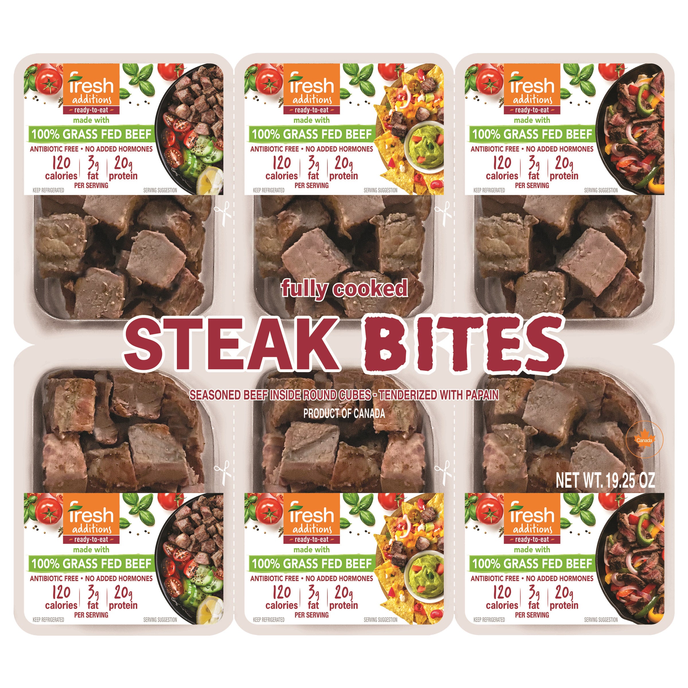 FRESH ADDITIONS STEAK BITES 6/3.2 OZ