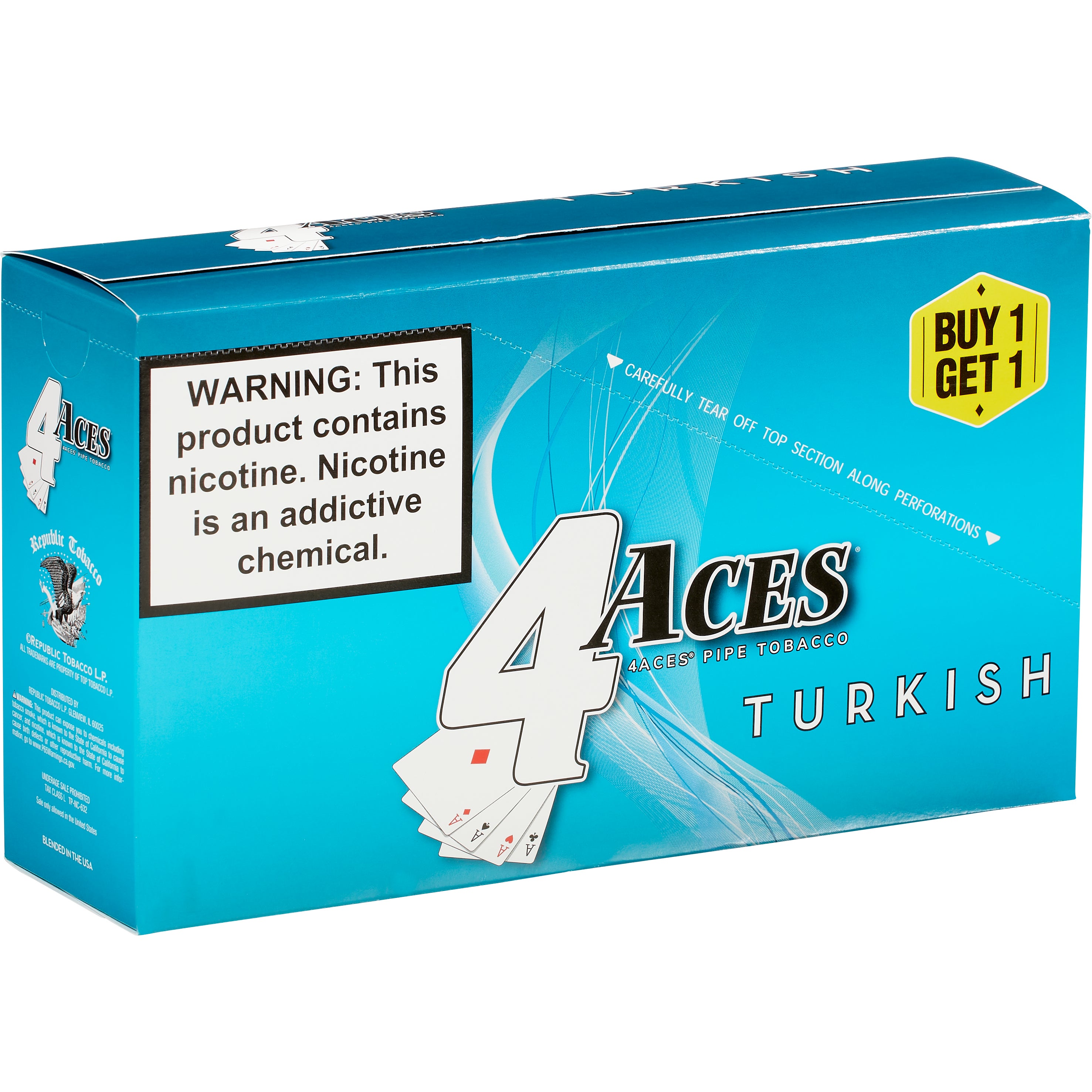 REPUBLIC TOBACCO 4 ACES PIPE TOB POUCH 1.2OZ/6PK B1G1 TURKISH