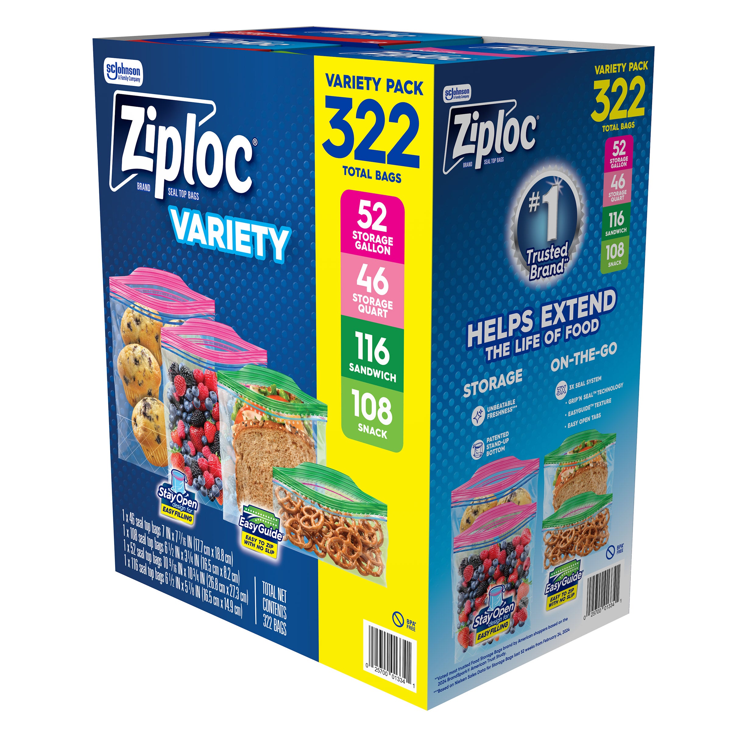 ZIPLOC VARIETY PACK 322 CT - Image 1