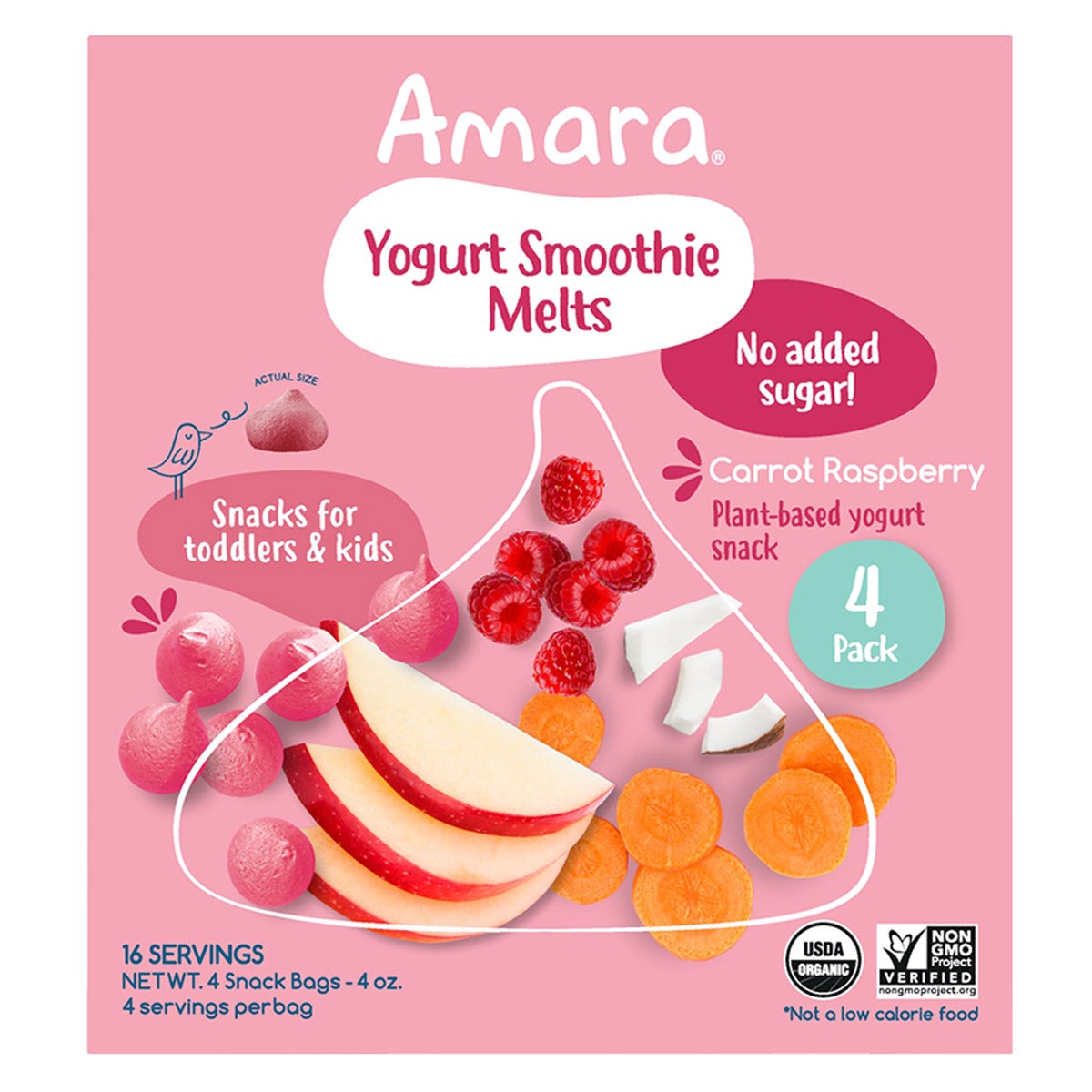 AMARA ORGANIC CARROT RASPBERRY MELTS 4/1 OZ - Image 1