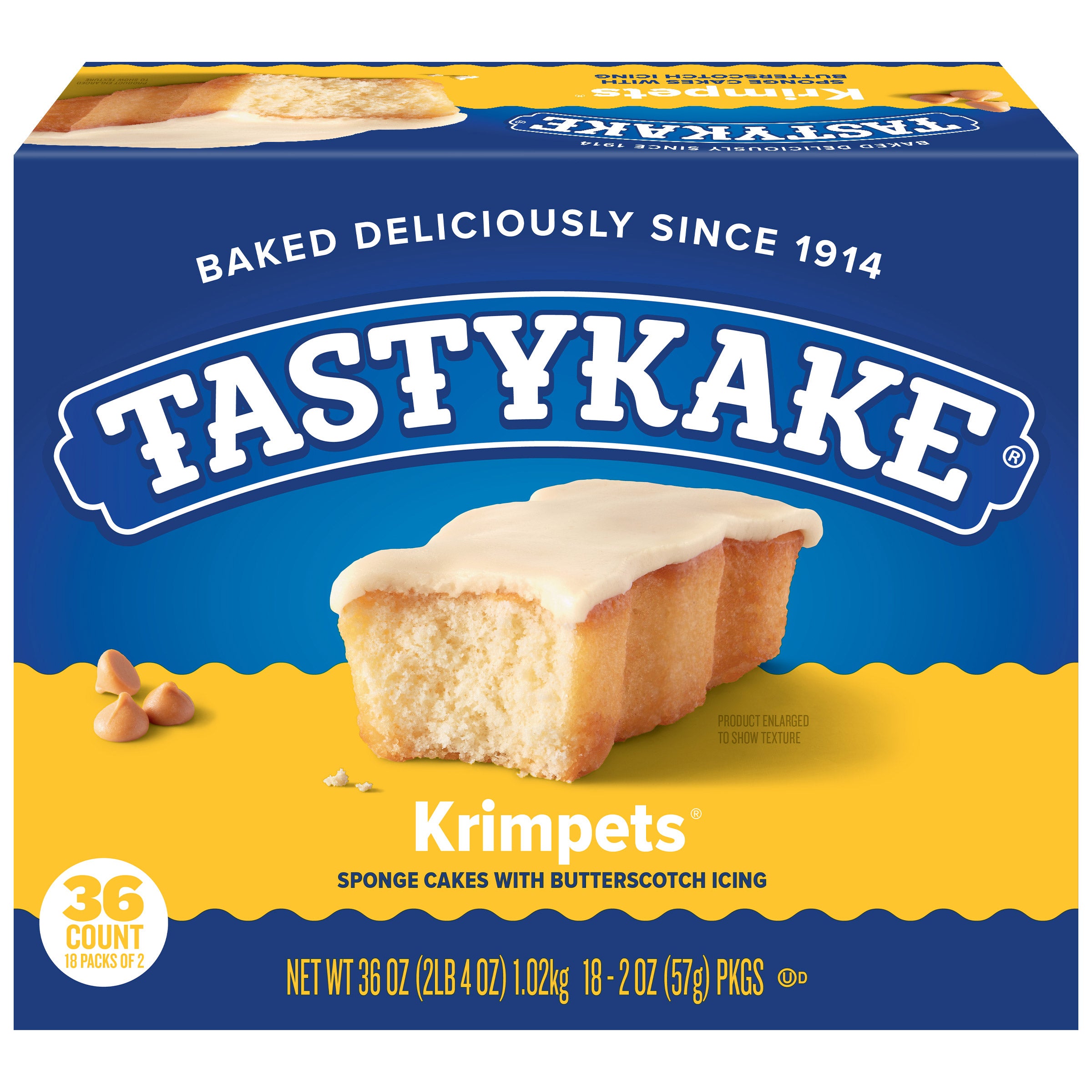 TASTYKAKE BUTTERSCOTCH KRIMPETS 36 CT (2.25 LBS)