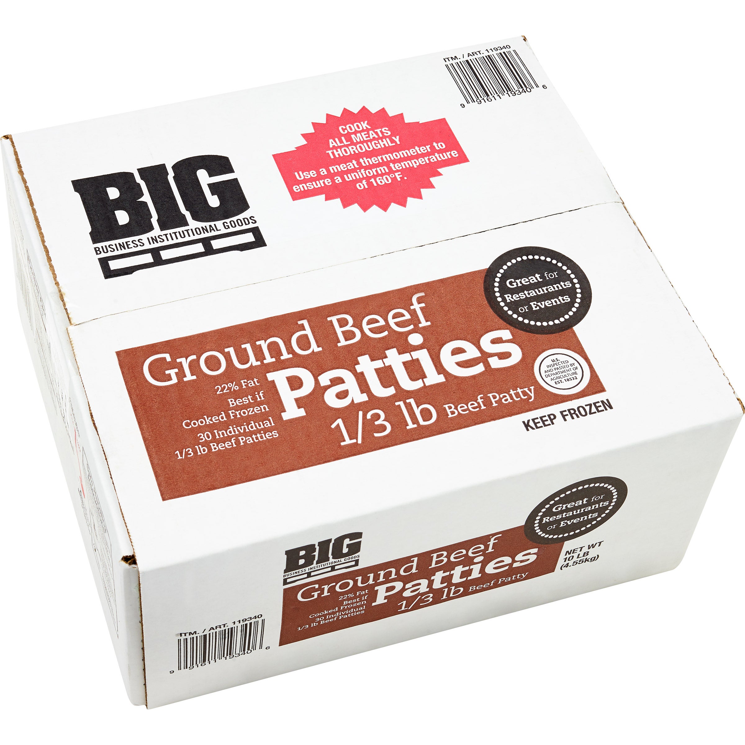 BIG GROUND BEEF PATTIES 10 LBS - Image 1
