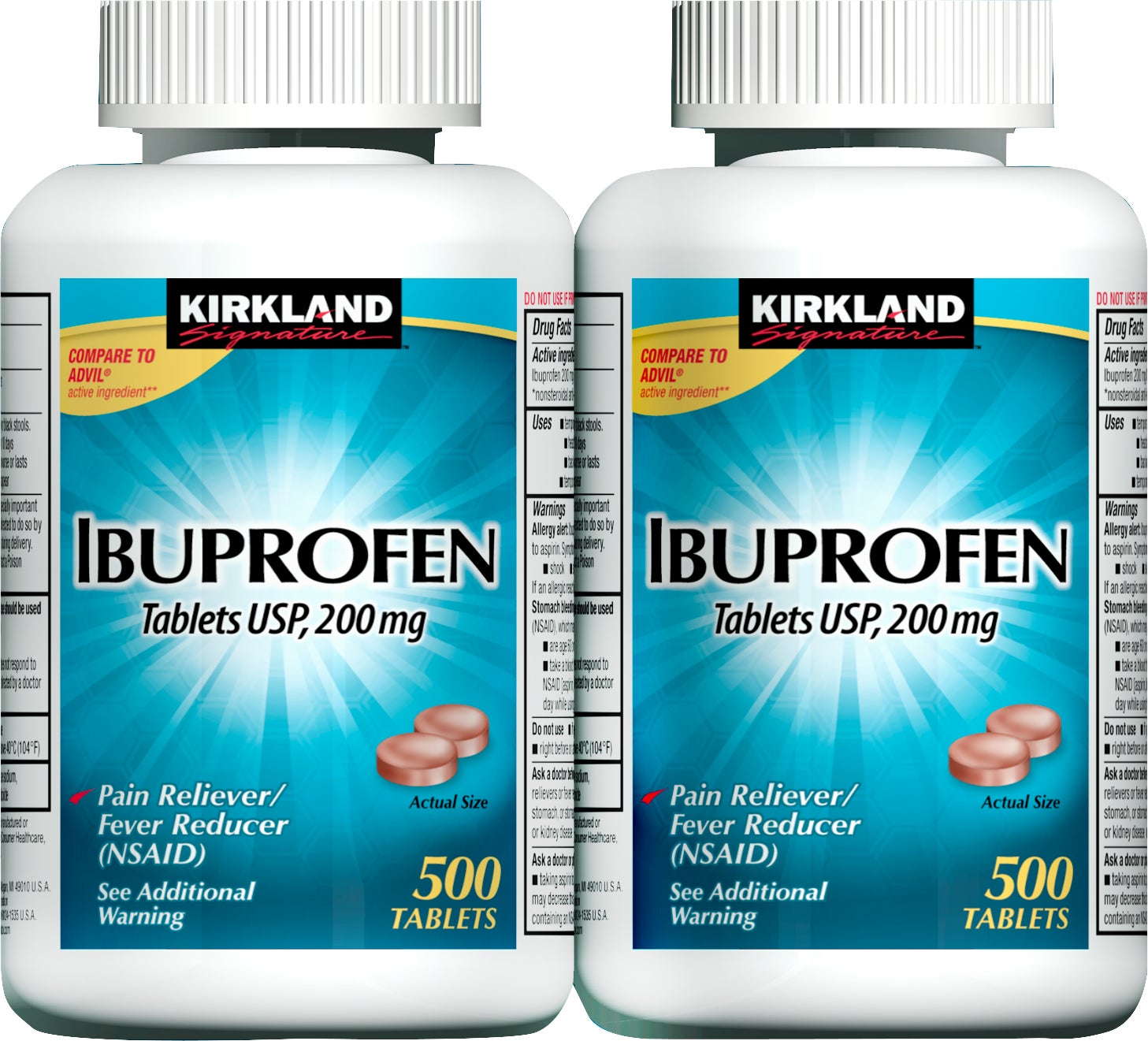 KS IBUPROFEN 200MG TABLET 2 X 500 COUNT