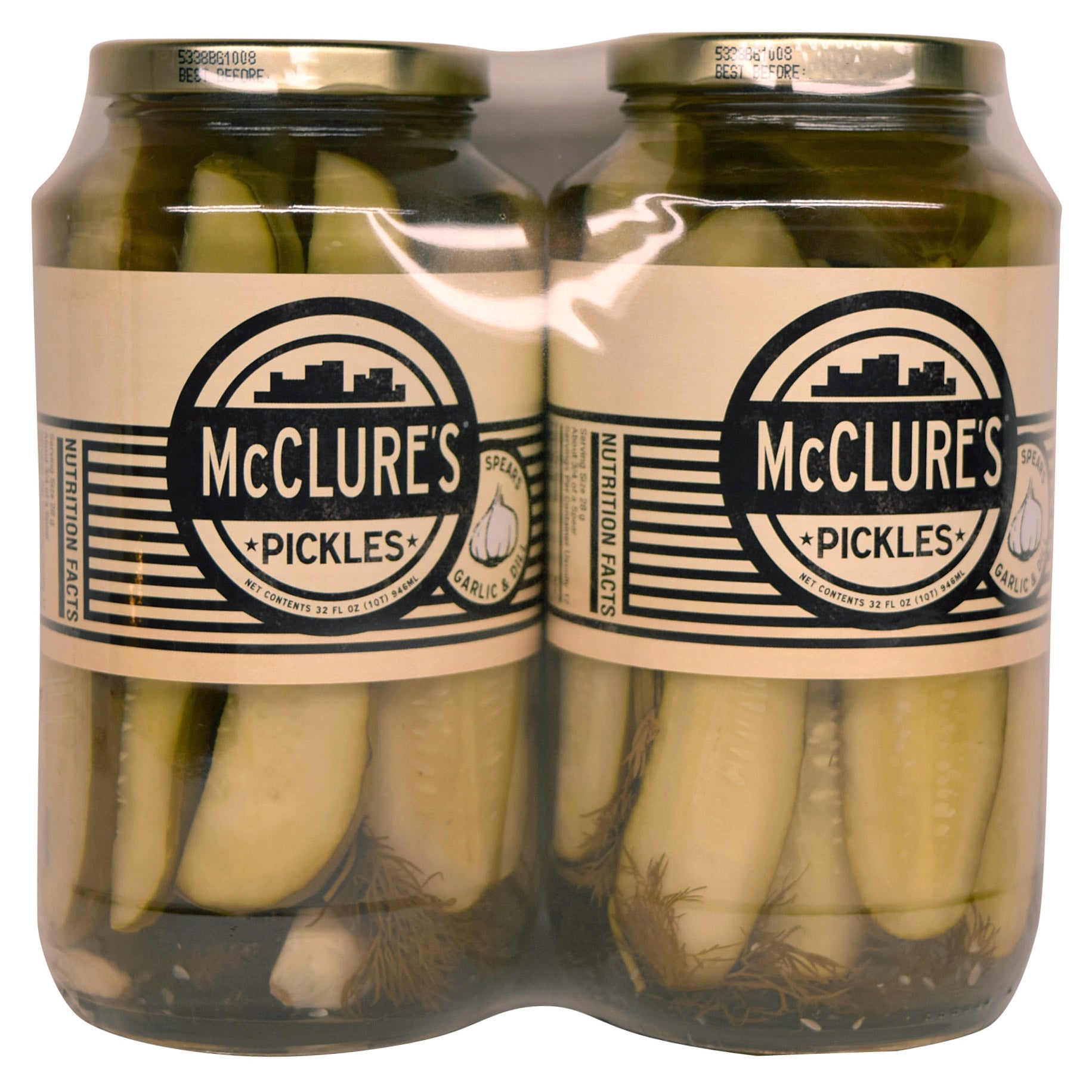MCCLURE'S PICKLES GOURMET GARLIC SPEARS 2/32 OUNCE JARS