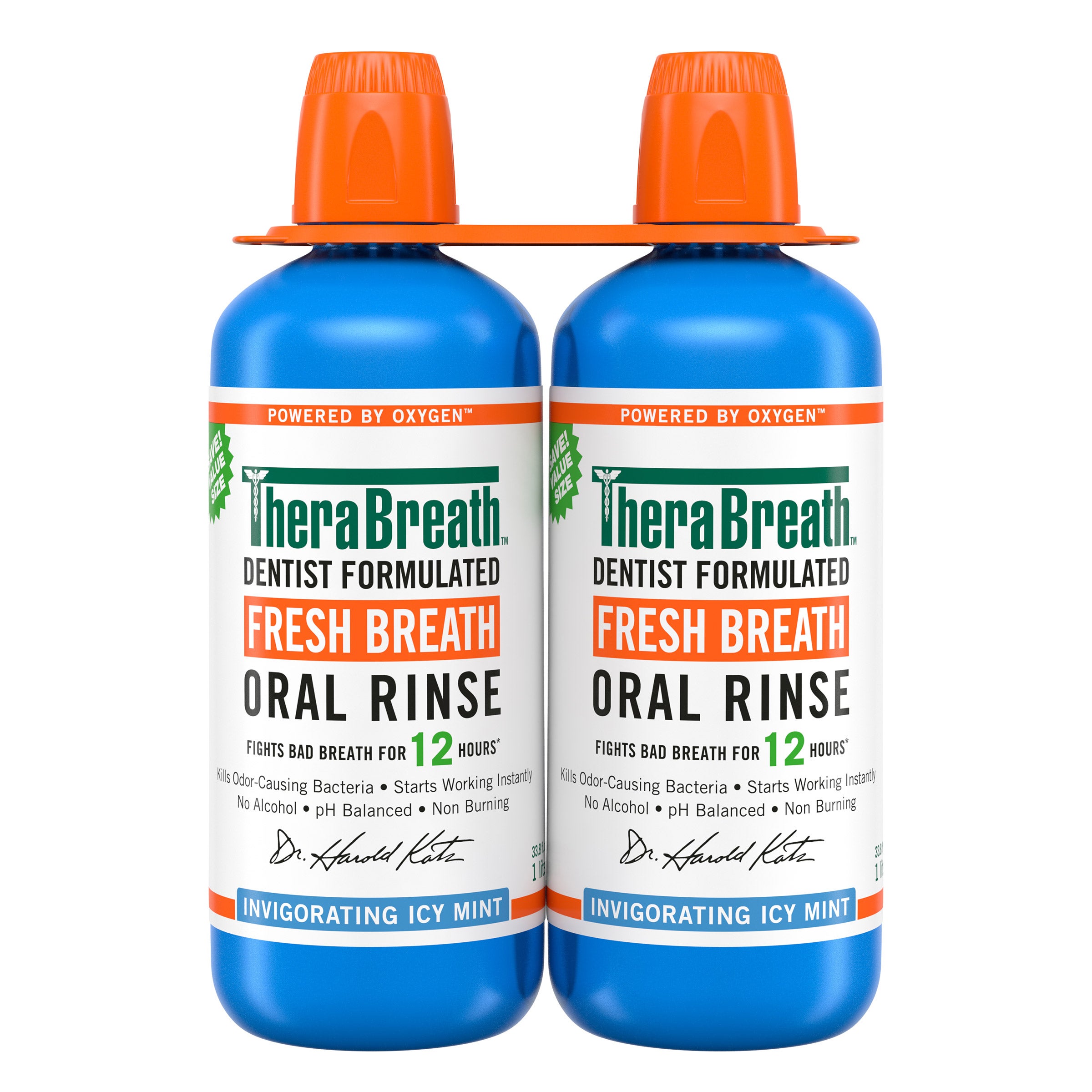 THERABREATH ICY MINT MOUTHWASH 2 PK / 1L EACH BOTTLE
