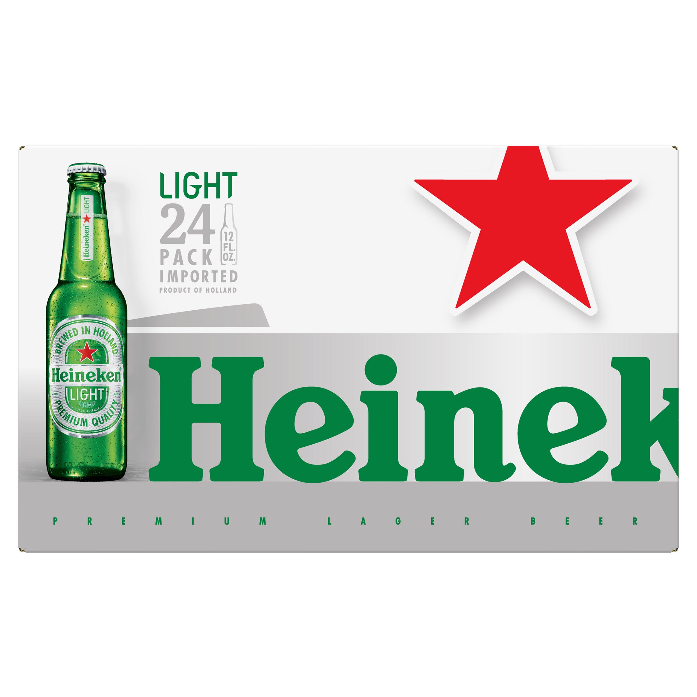 HEINEKEN LIGHT LAGER, HOLLAND 24/12 OZ BOTTLES