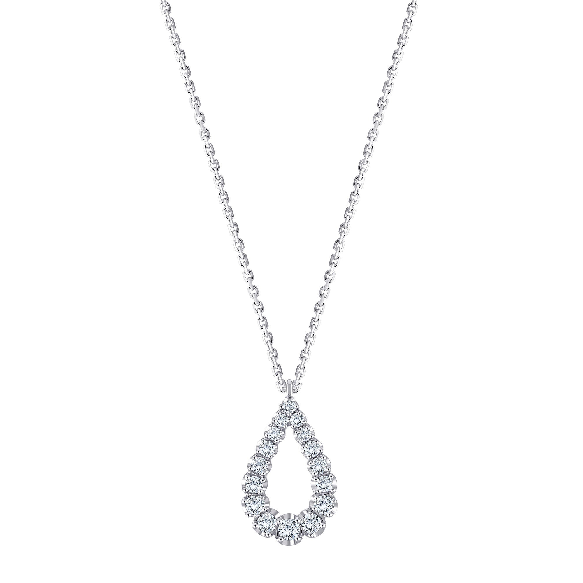 14KT WHITE GOLD VS2 H 0.40CTW ROUND DIAMOND PENDANT