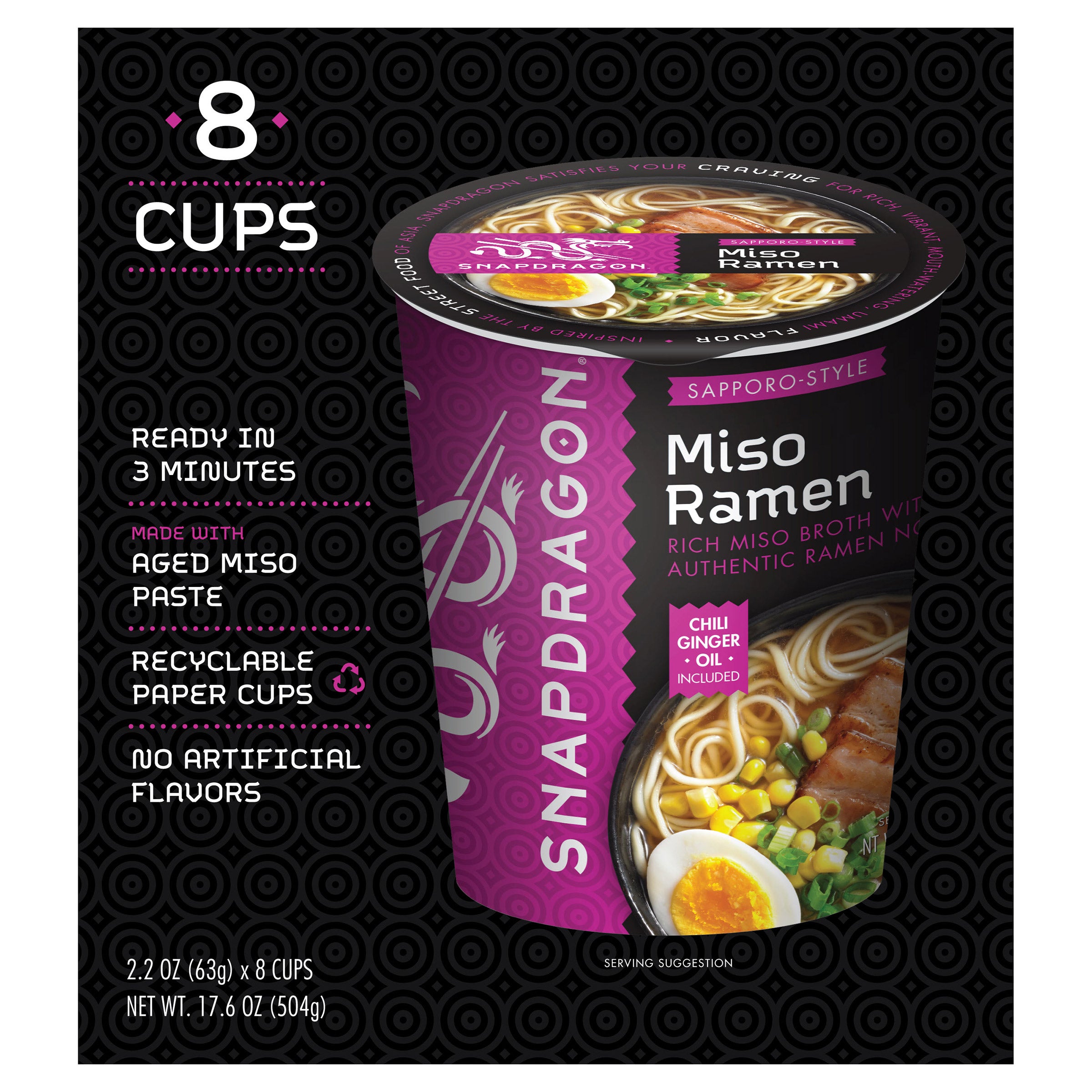 SNAPDRAGON MISO RAMEN BOWLS 8 PACK 2.2 OUNCES EACH