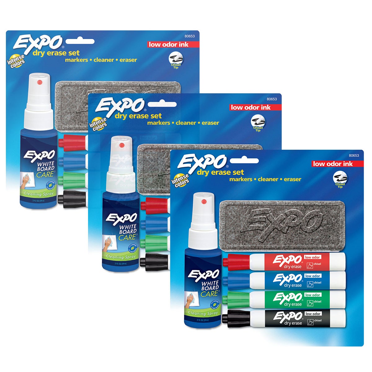 EXPO LOW ODOR DRY ERASE STARTER KIT SAN80653KT 3CT - Image 1