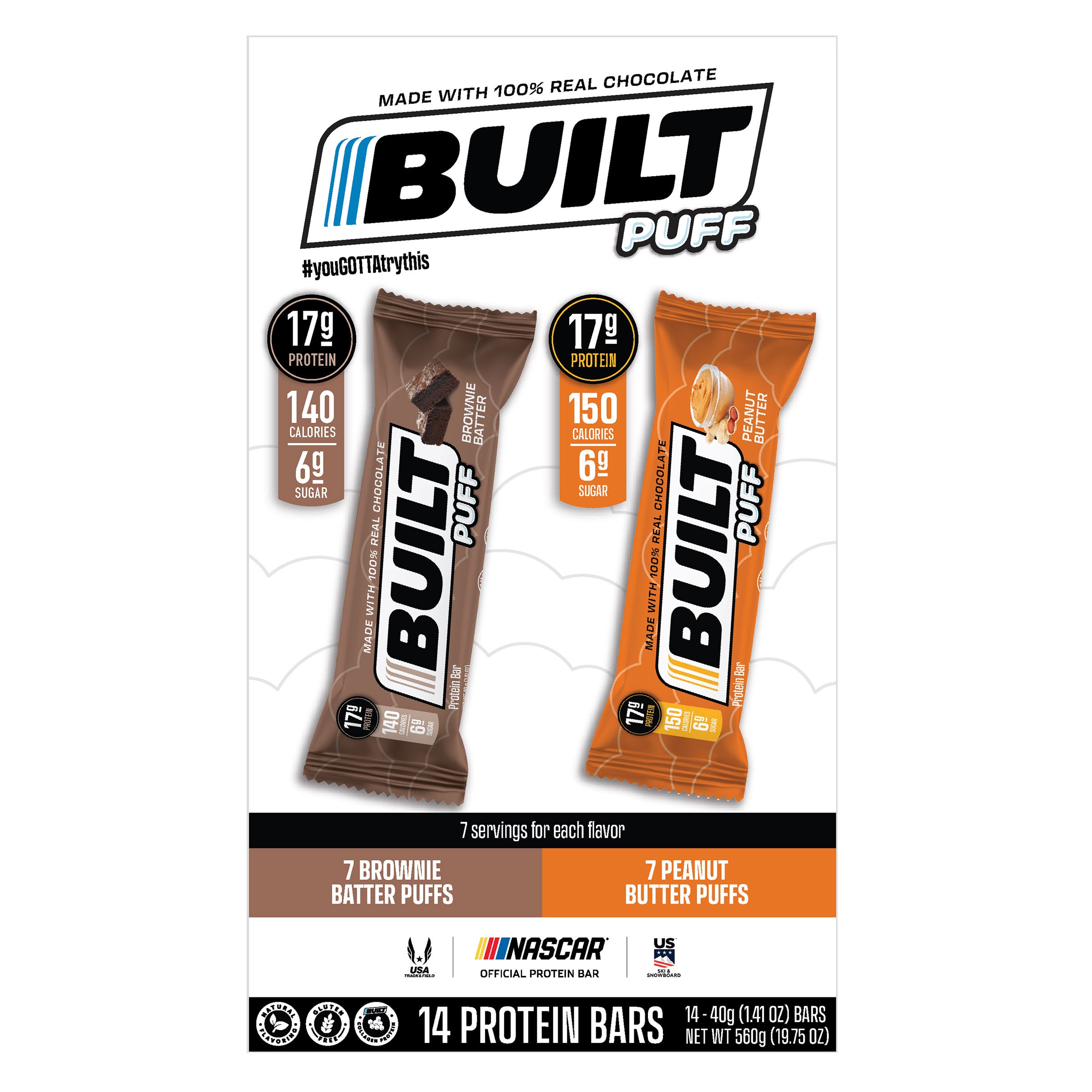 BUILT BAR PUFFS VARIETY 14/1.41 OZ