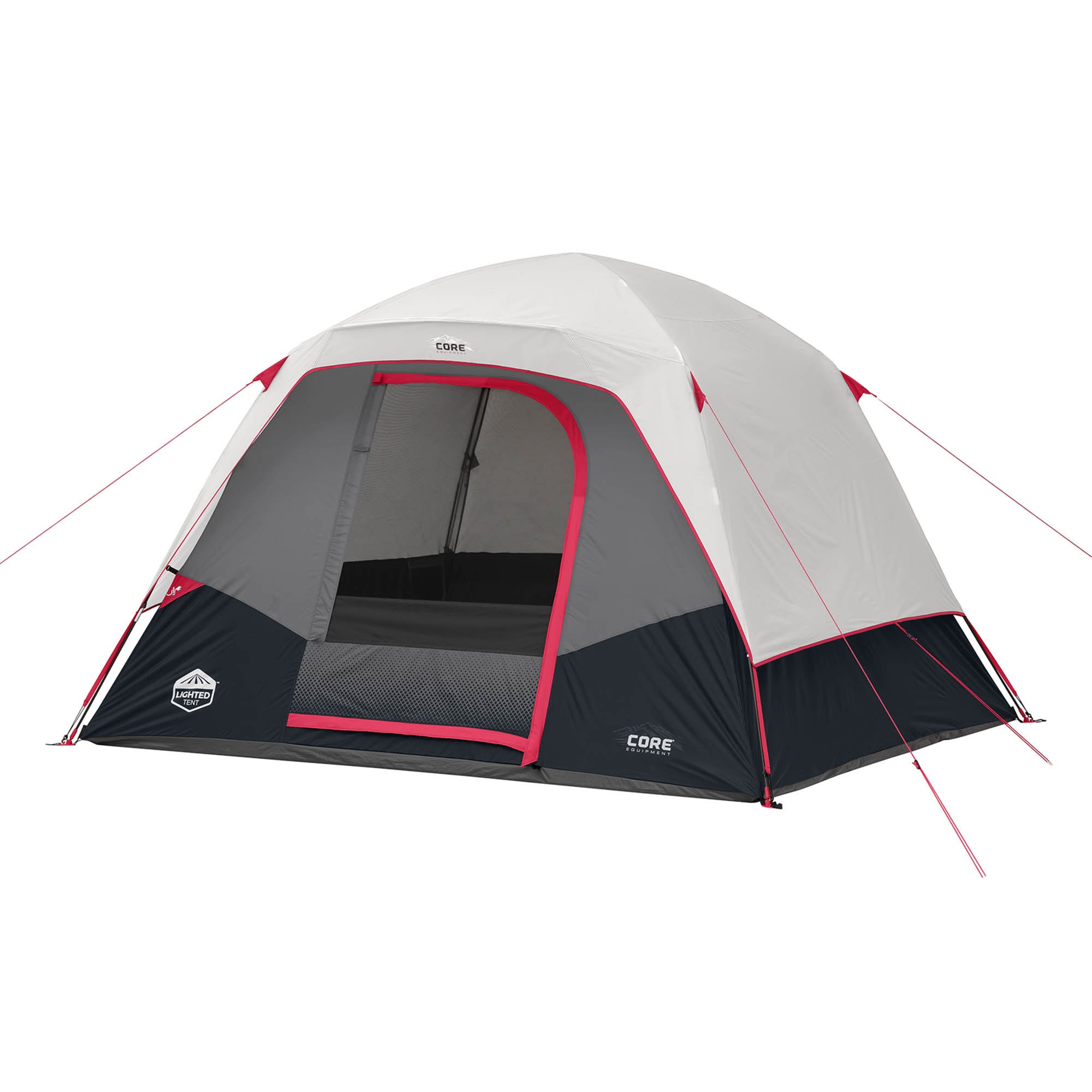 CORE 6P HALF FLY LIGHTED DOME TENT