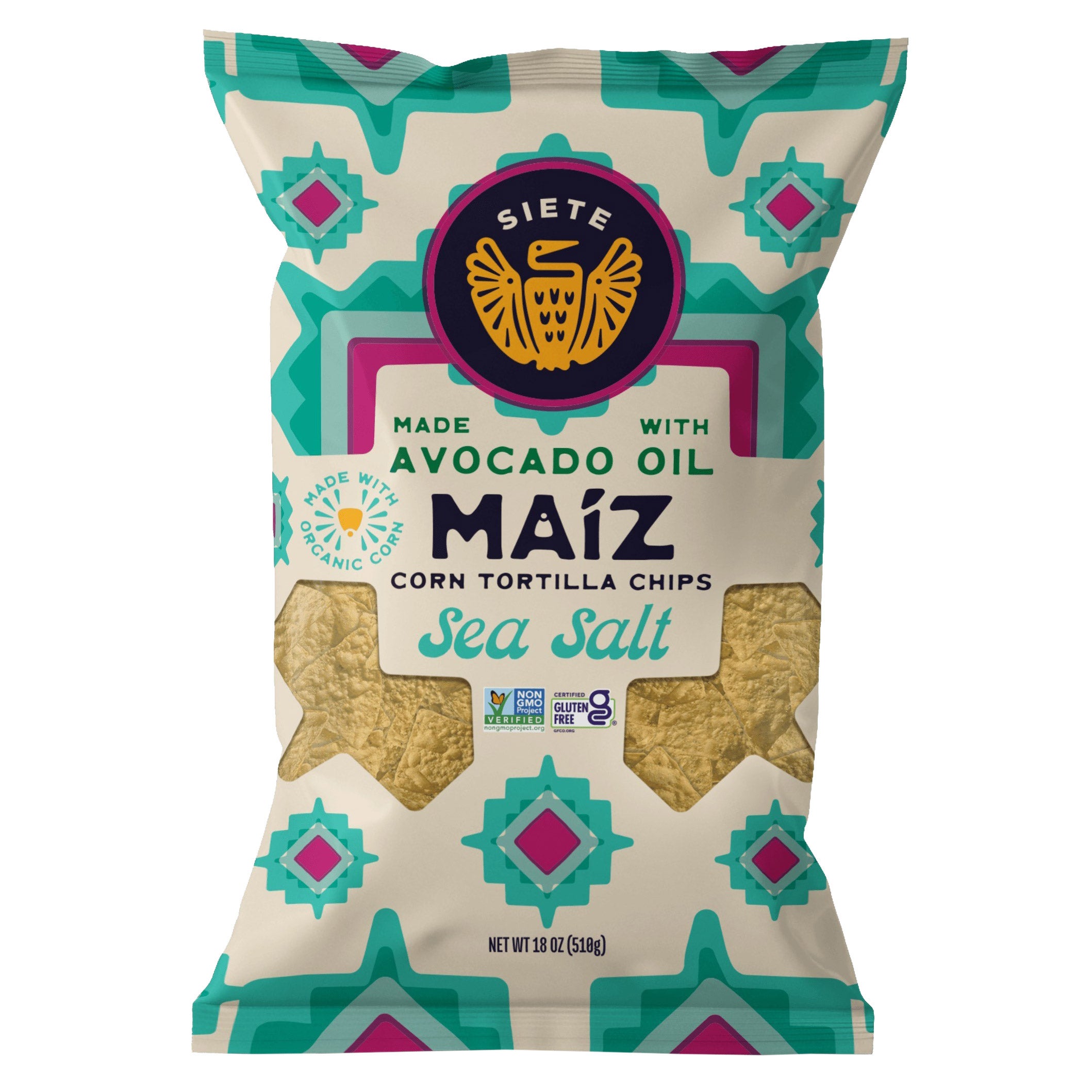 SIETE MAIZ SEA SALT CHIPS 18OZ (1.1 LBS)