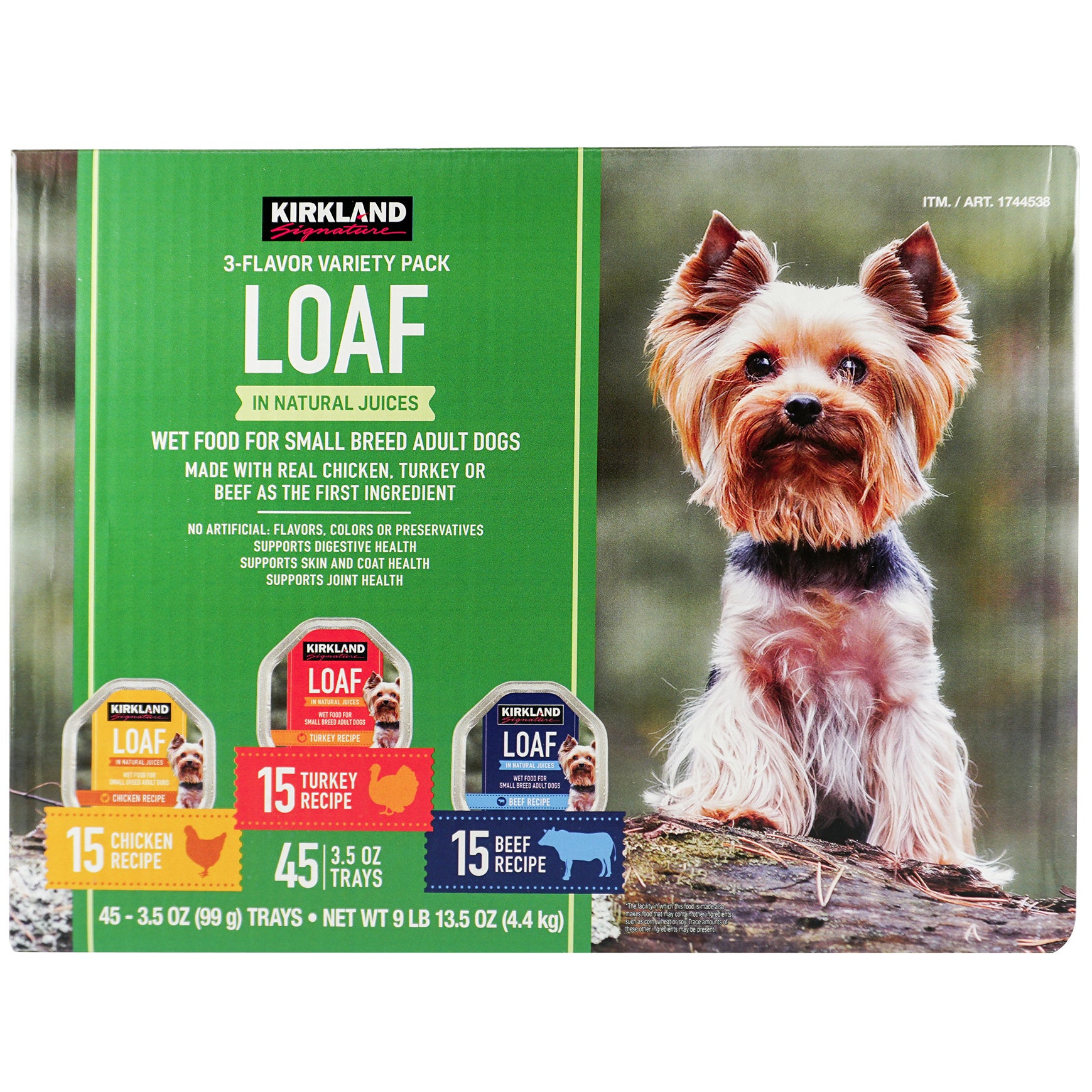 KIRKLAND SIGNATURE WET DOG FOOD LOAF/PATE 45/3.5 OZ