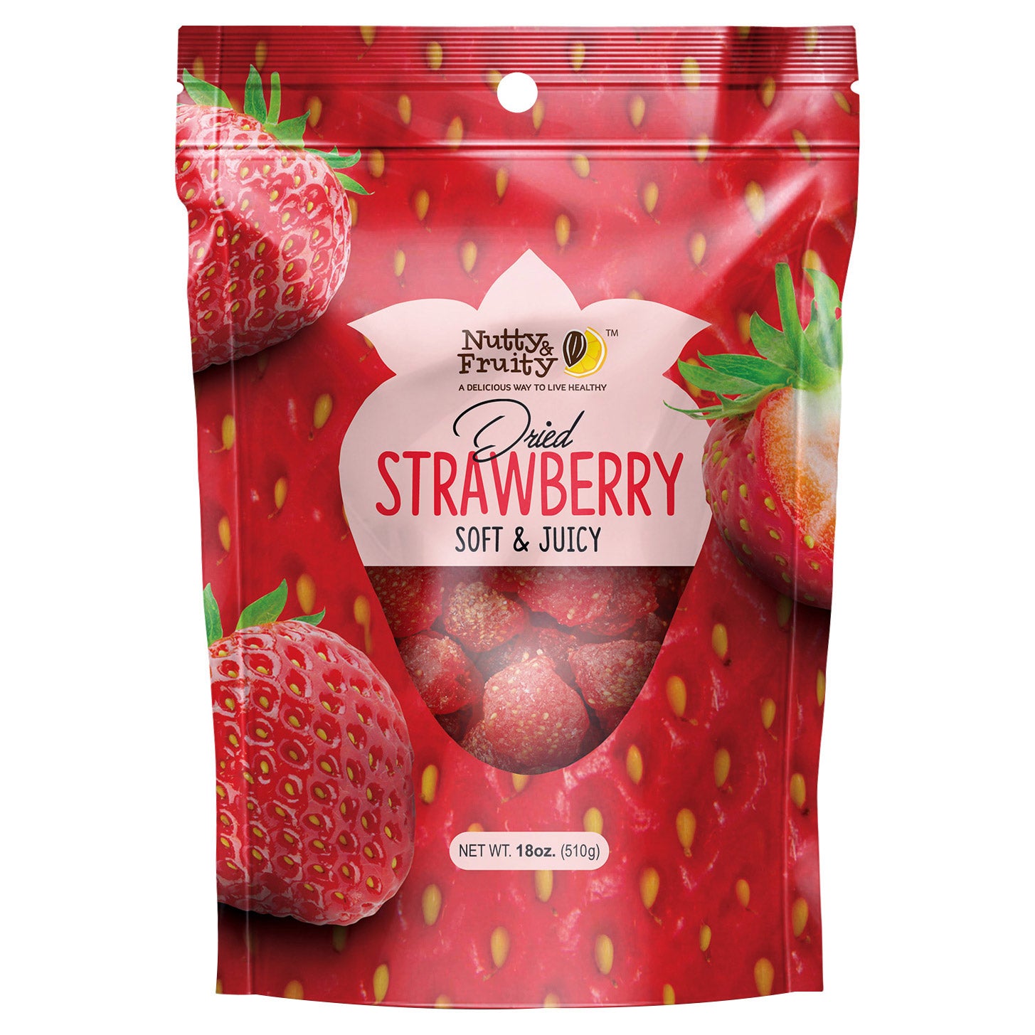 NUTTY & FRUITY DRIED STRAWBERRIES 18 OZ