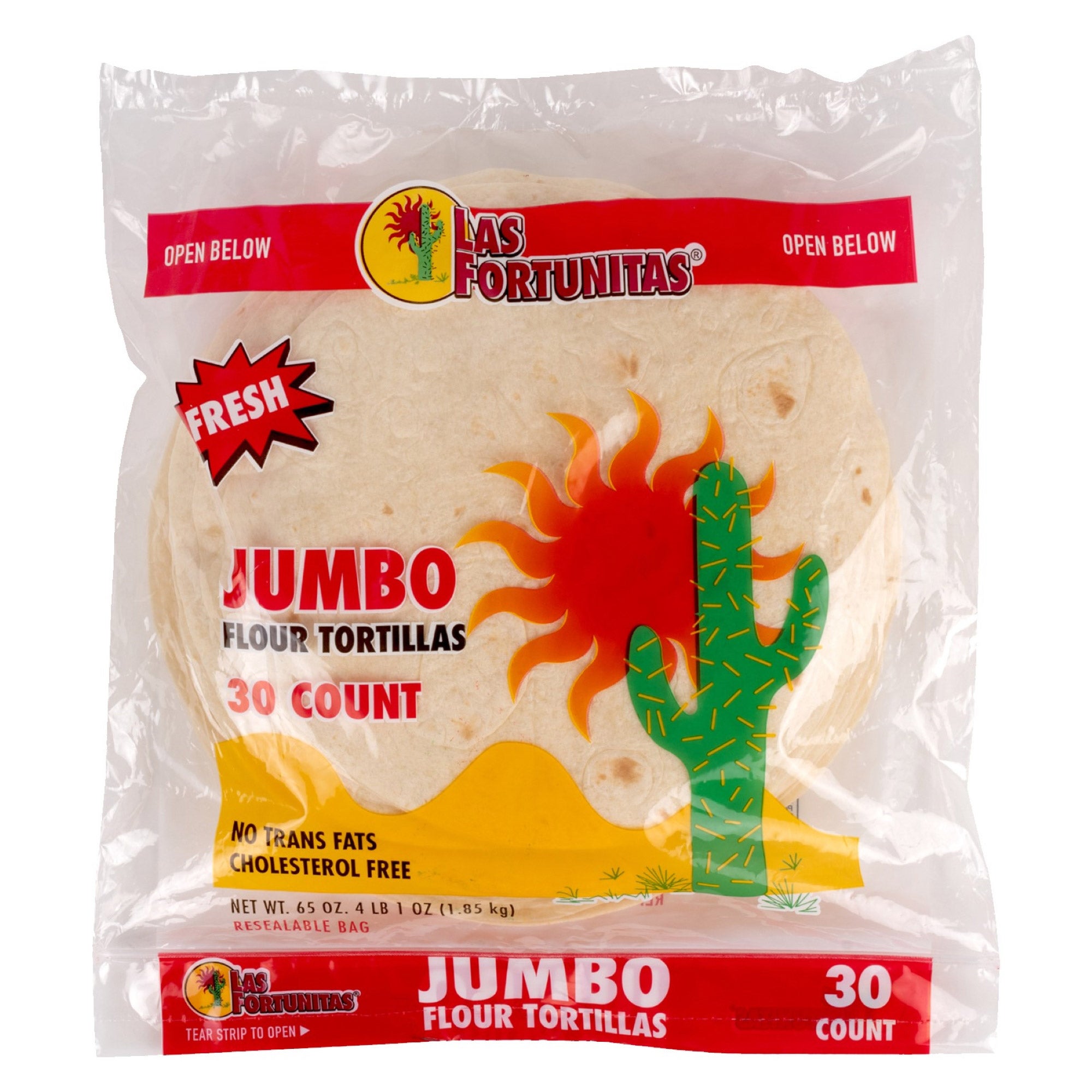 LAS FORTUNITAS 10" FLOUR TORTILLA 30 COUNT 65 OUNCES
